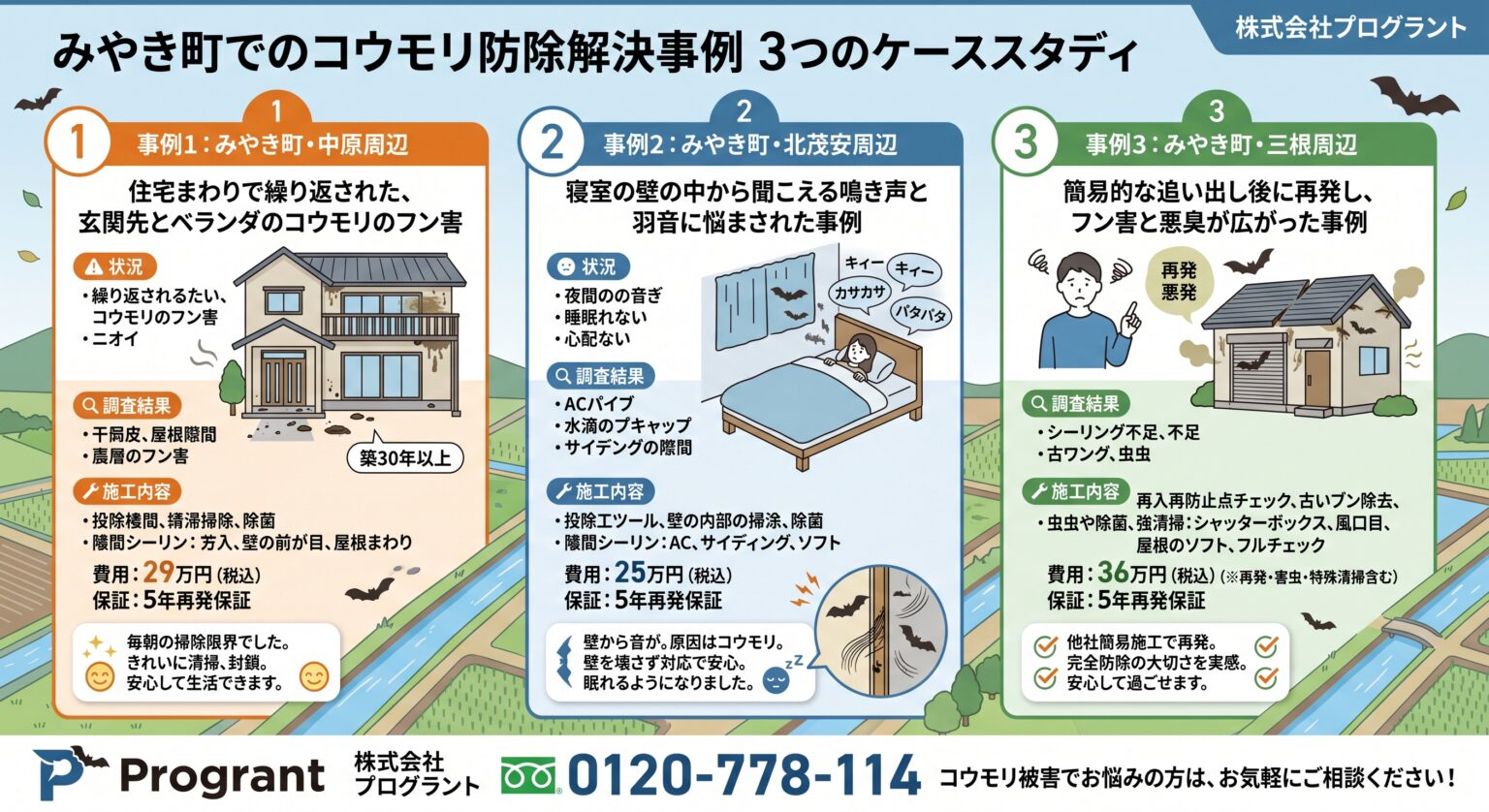 みやき町でコウモリ被害