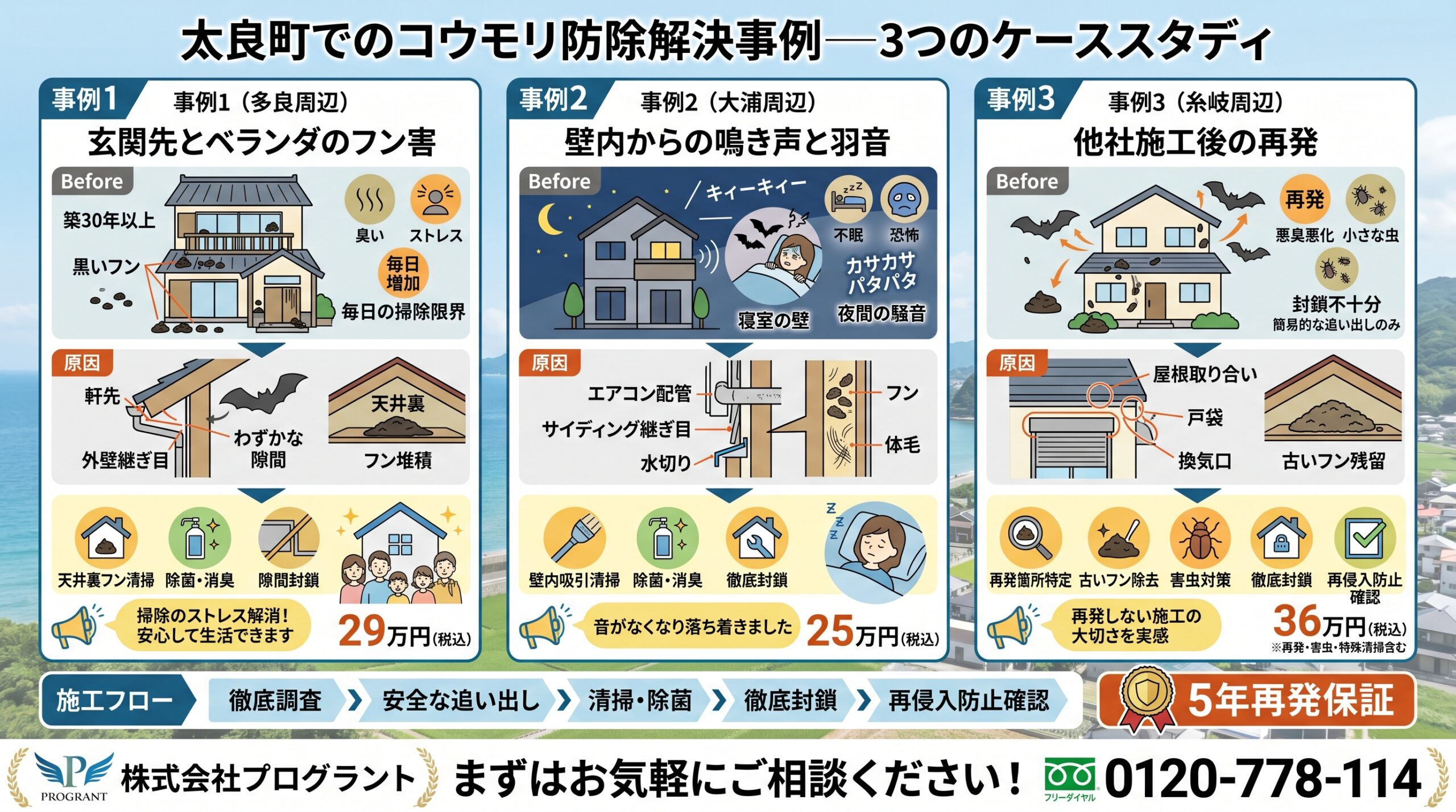 太良町でコウモリ防除解決事例