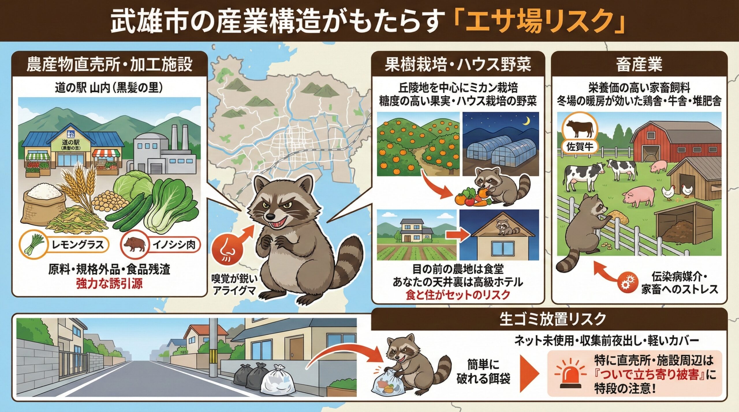 武雄市の産業構造がもたらすエサ場リスク。