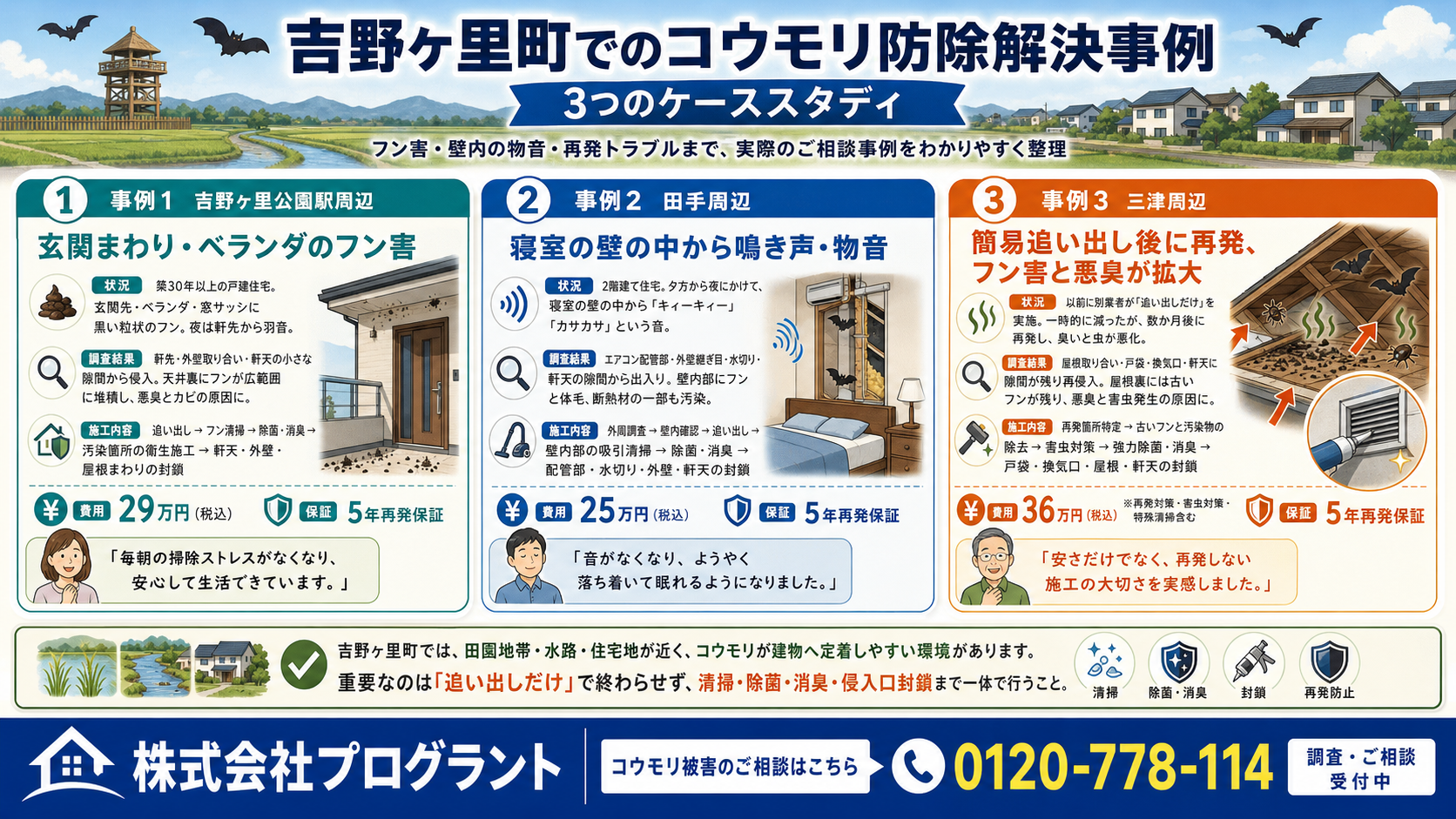 吉野ヶ里町でのコウモリ防除解決事例