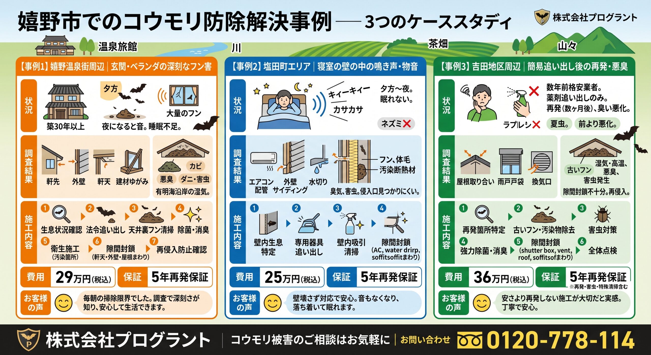 嬉野市でのコウモリ防除解決事例
