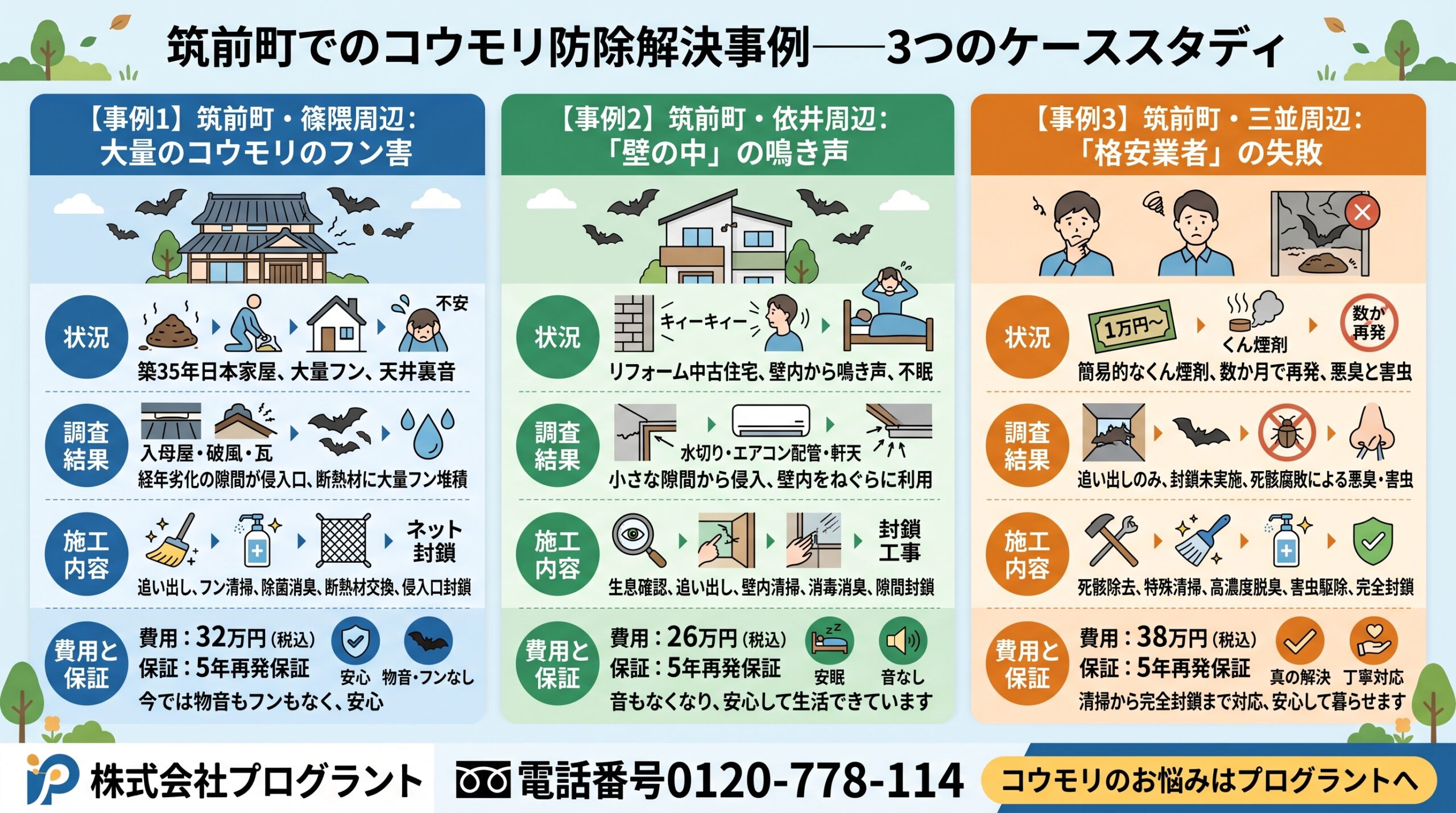 筑前町でコウモリ被害