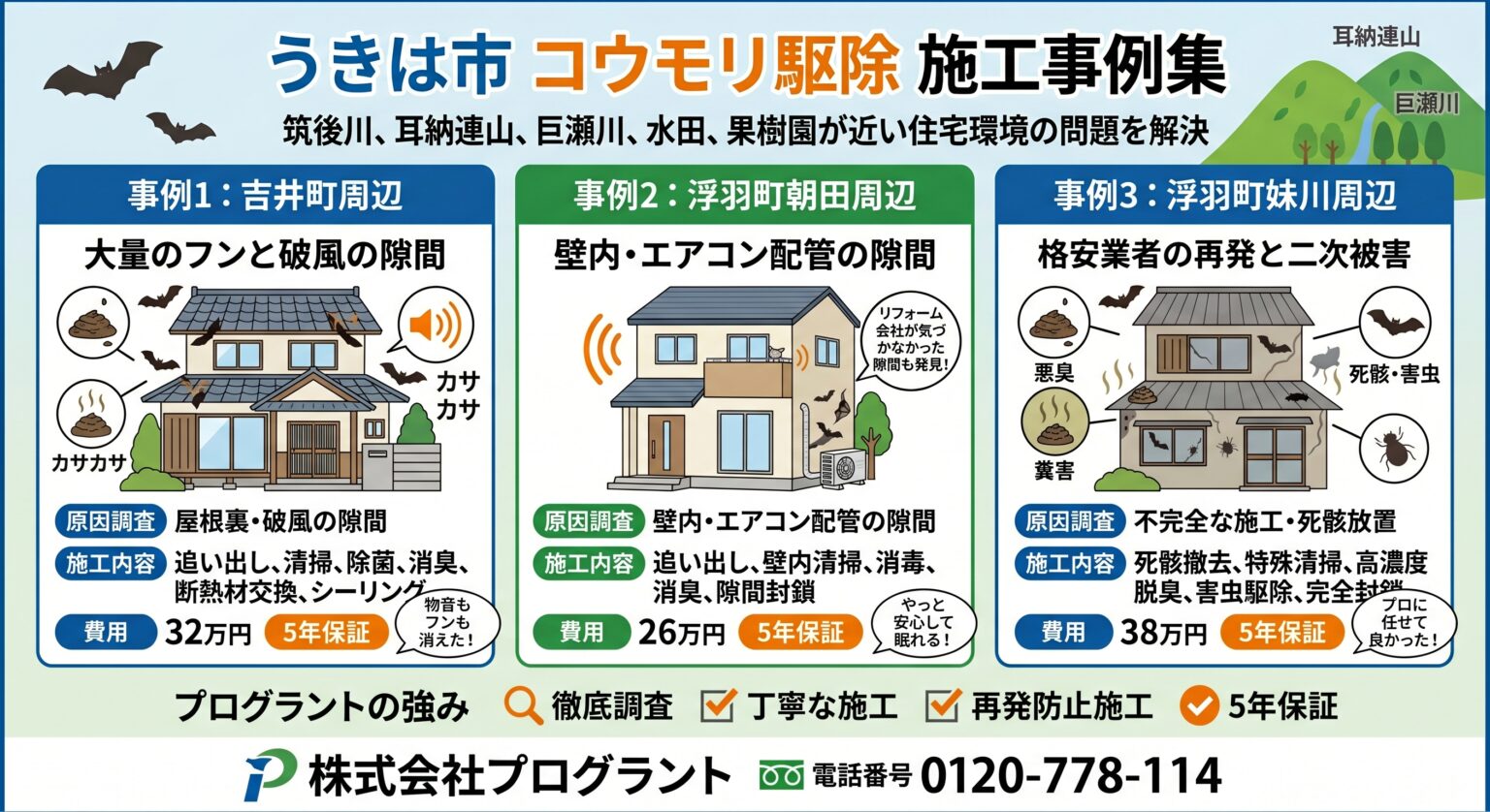 うきは市コウモリ駆除施工事件