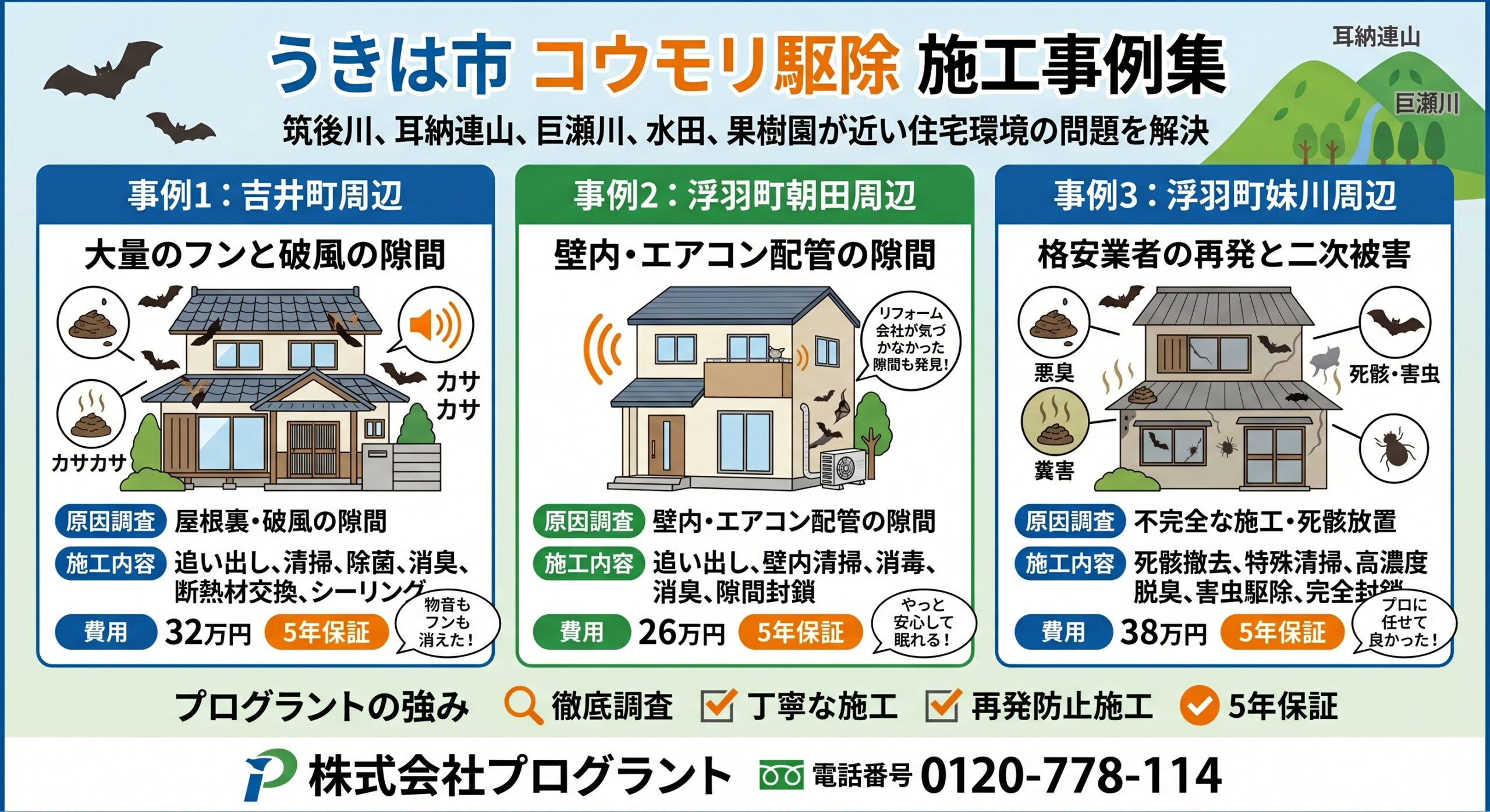 うきは市コウモリ駆除施工事件