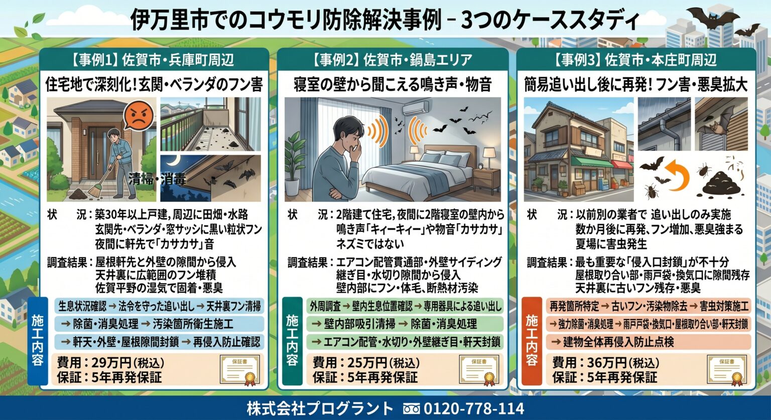 伊万里市でのコウモリ防除解決事例