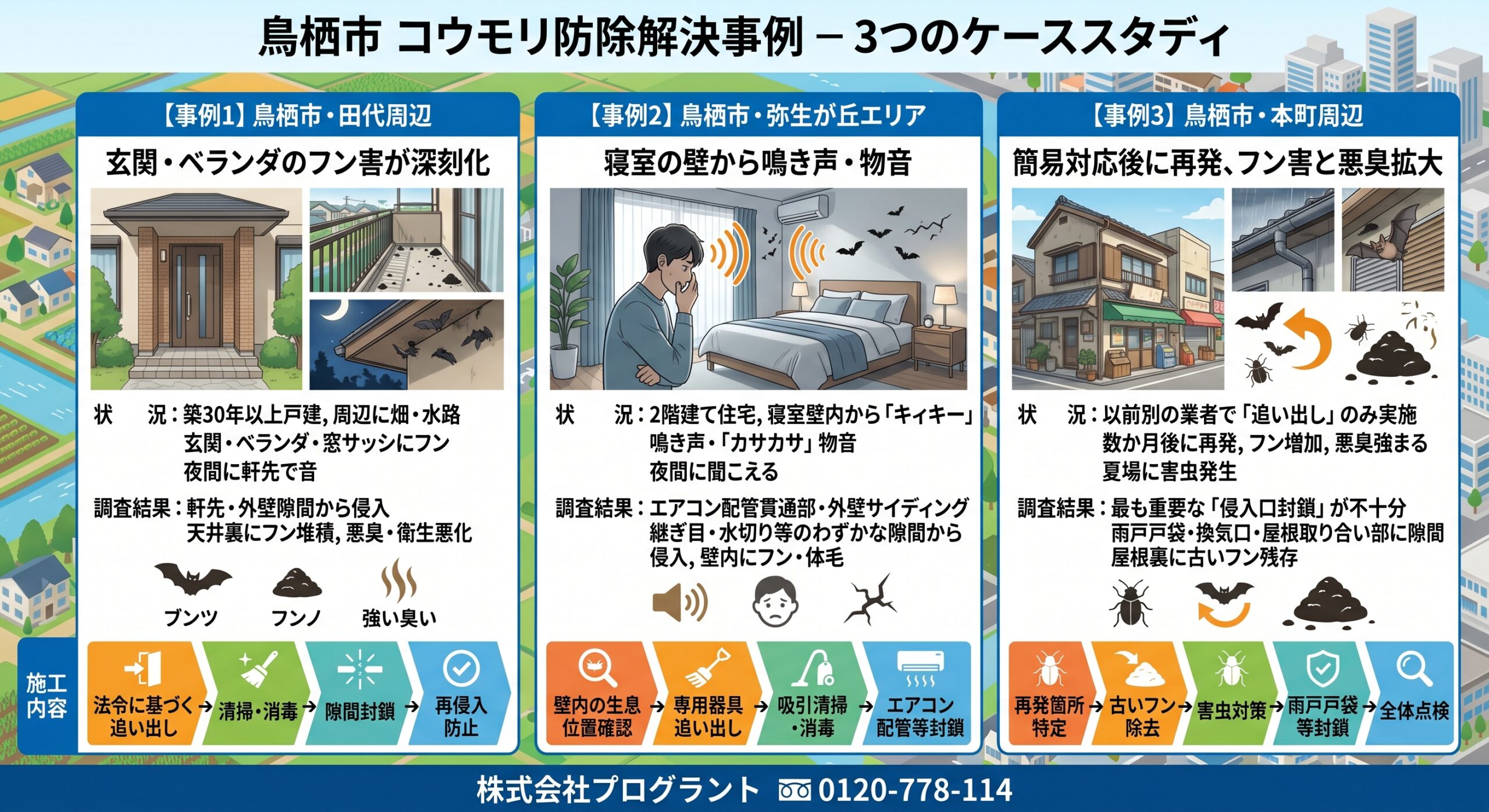 鳥栖市　コウモリ防除解決事例