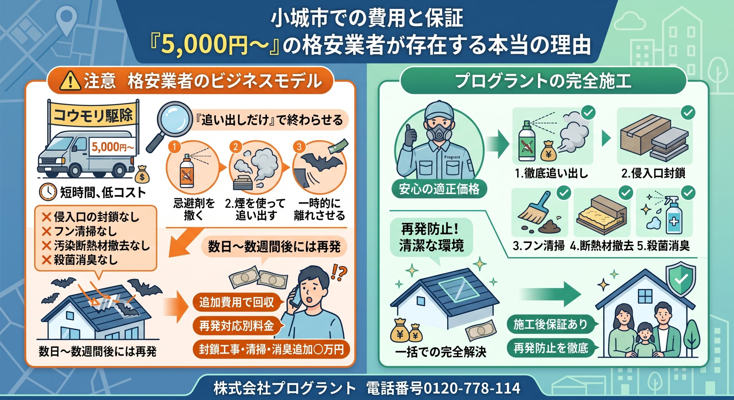 小城市での費用と保証