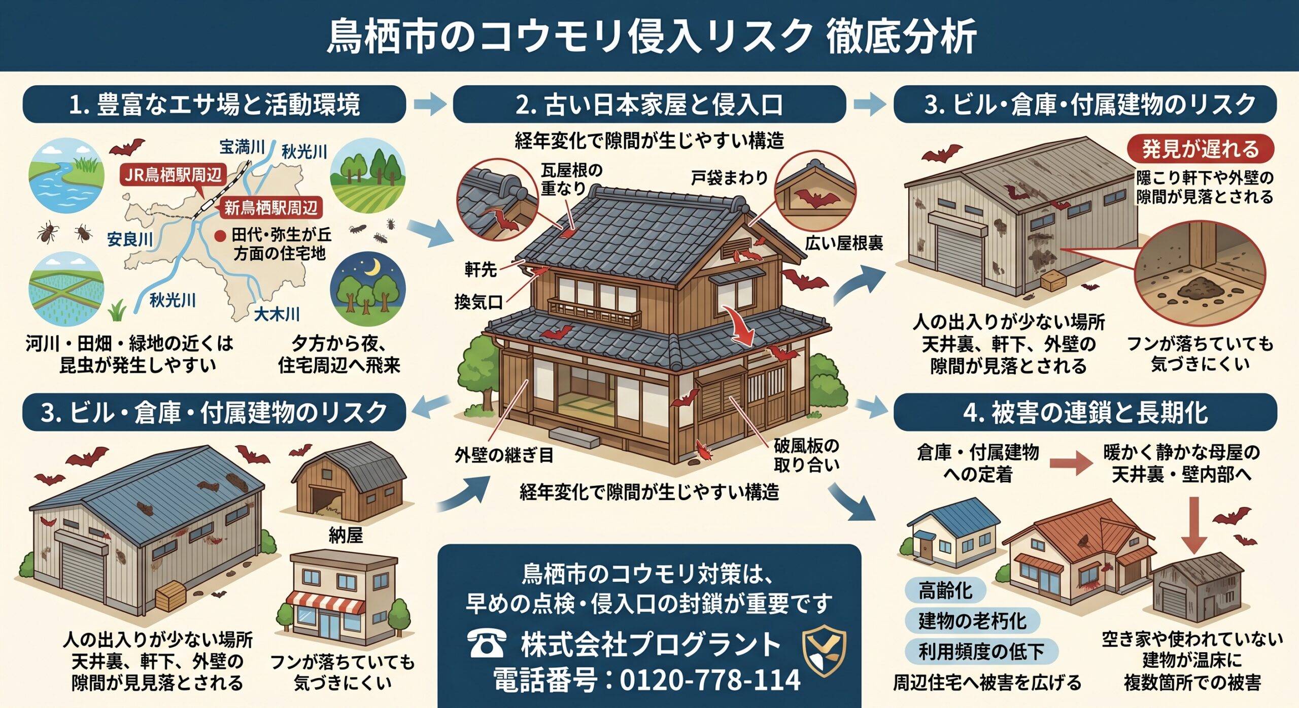 鳥栖市のコウモリ侵入リスク徹底分析