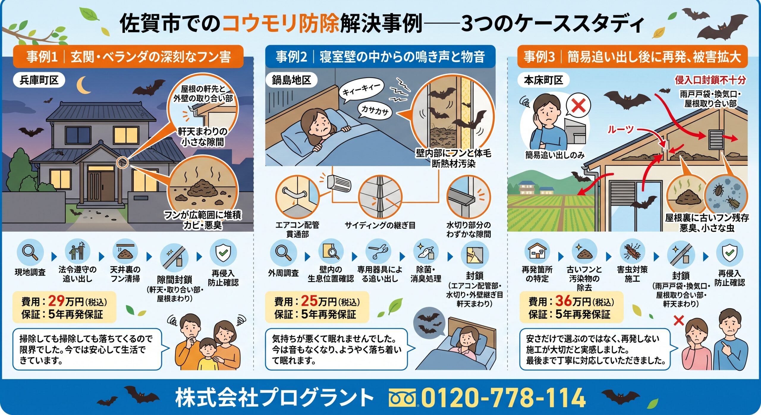 佐賀市のコウモリ防除解決事例