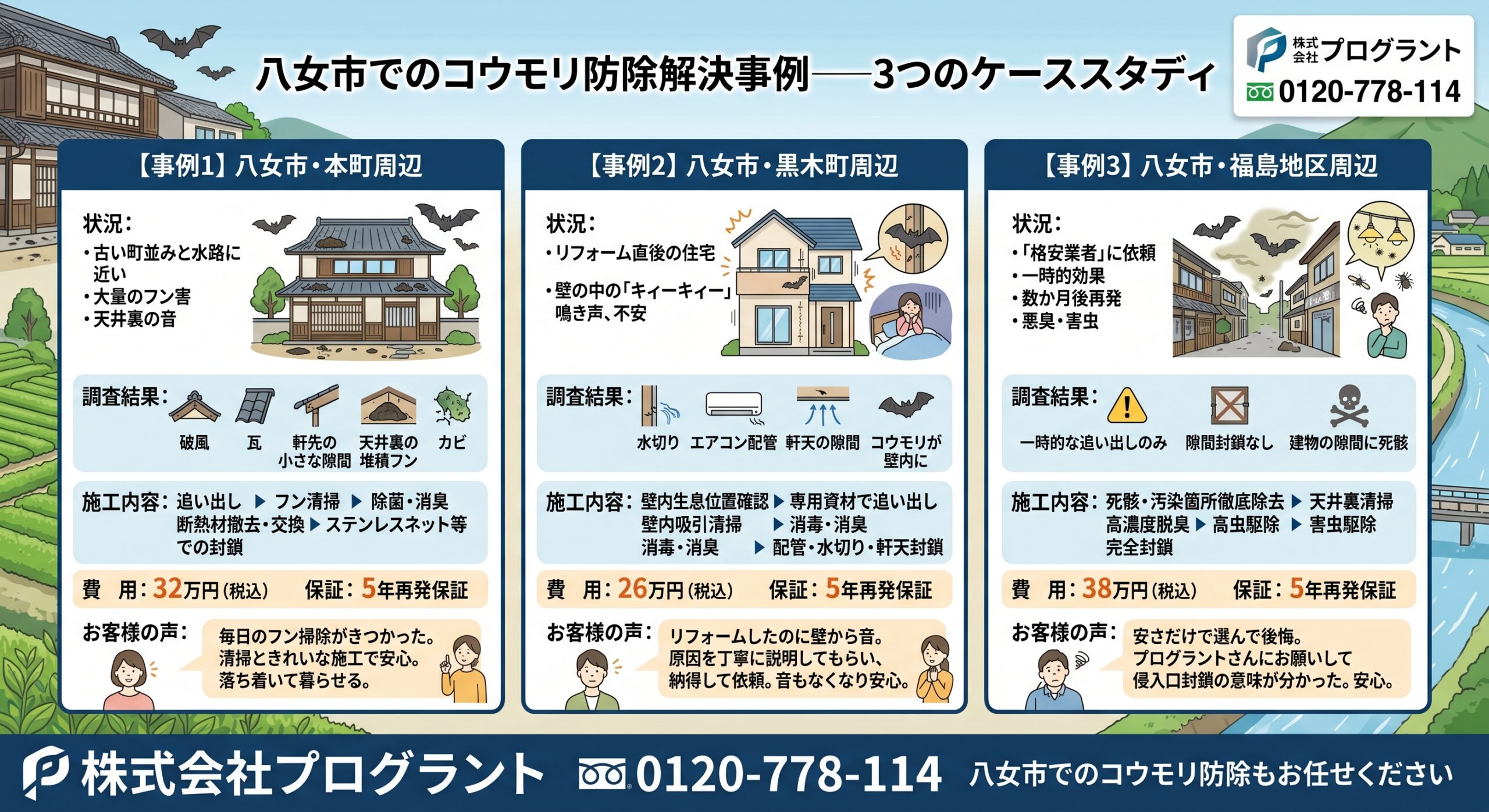 八女市でコウモリ防除解決事例