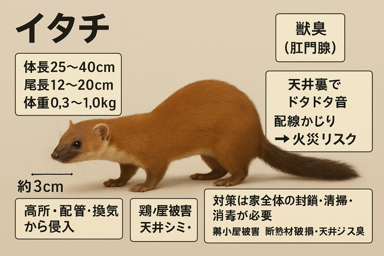 イタチの特徴について解説