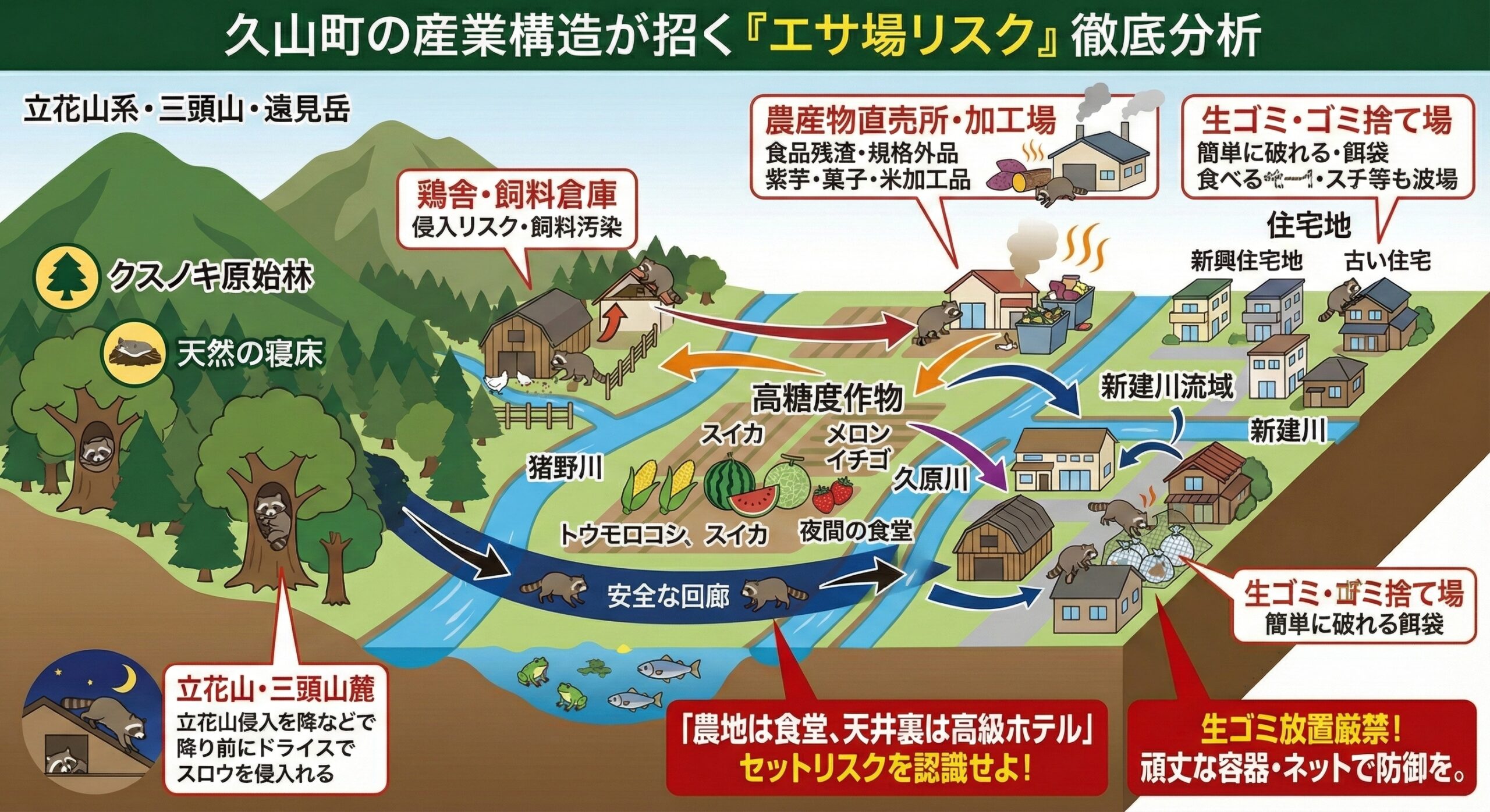 久山町の産業構造が招くエサ場リスク徹底分析