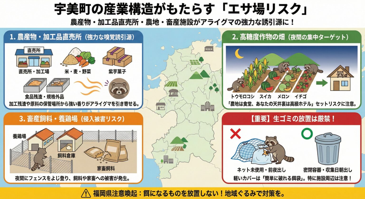 宇美町の産業構造がもたらすエサ場リスク