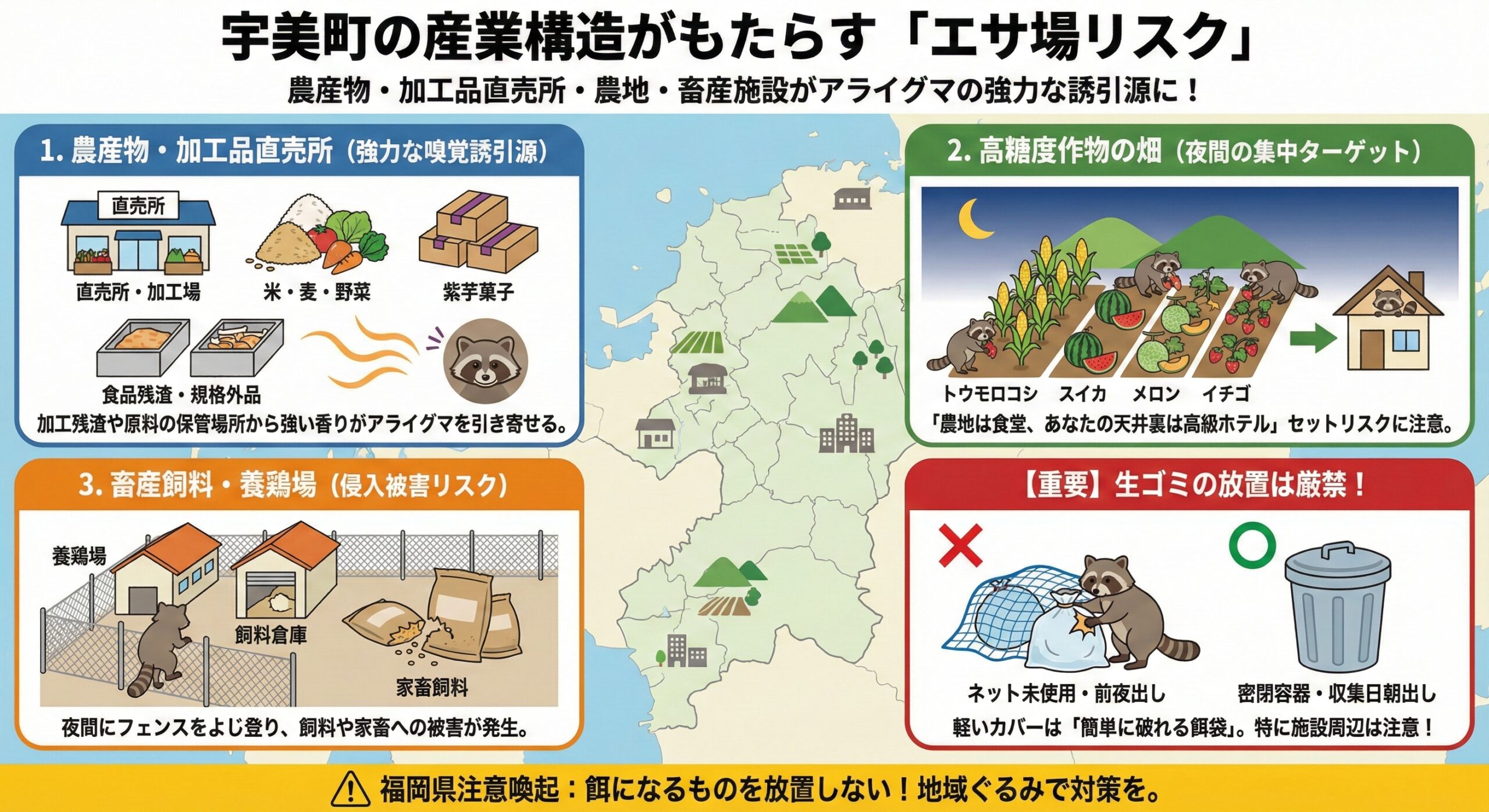 宇美町の産業構造がもたらすエサ場リスク