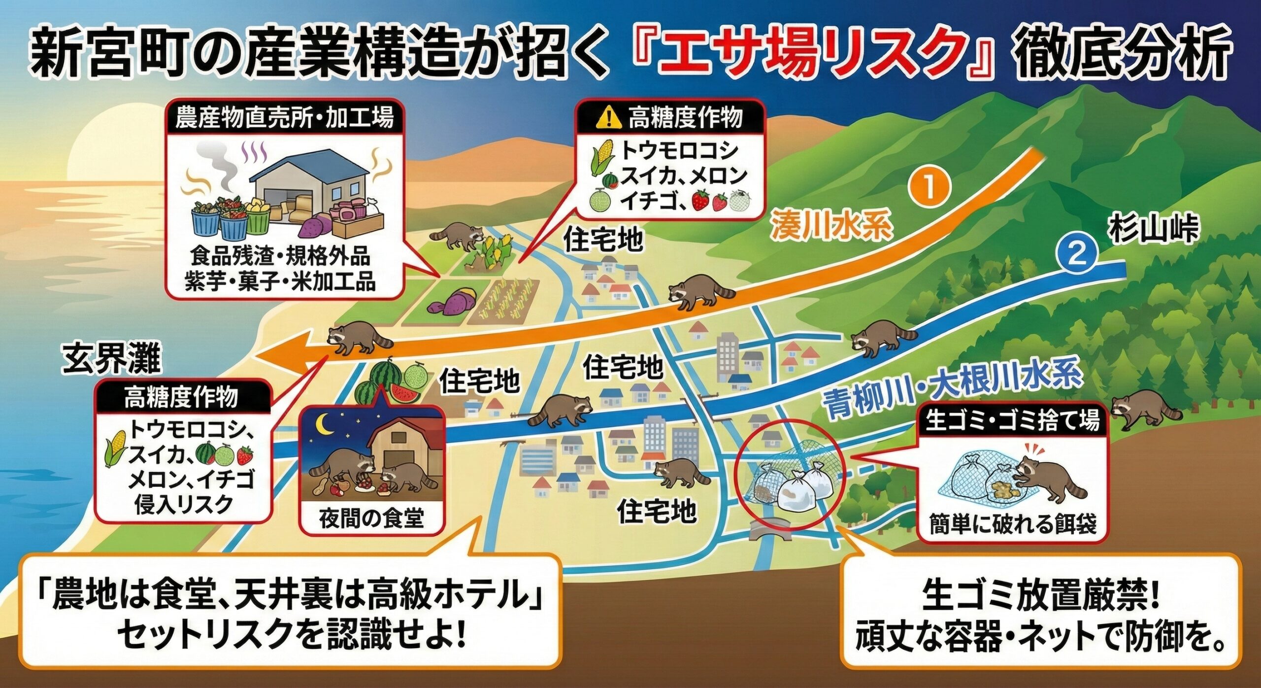 新宮町の産業構造が招くエサ場リスク徹底分析