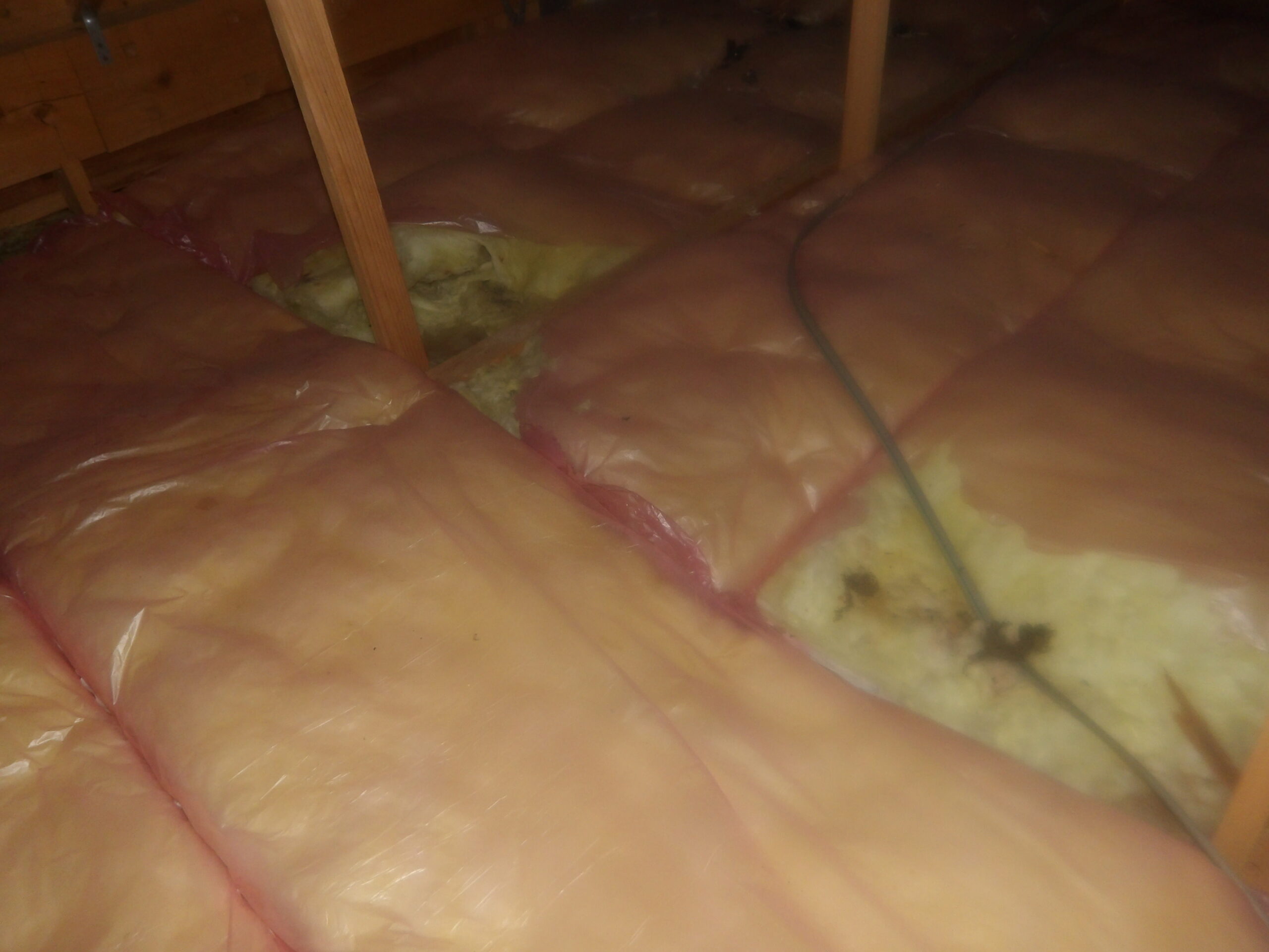 荒らされていた断熱材