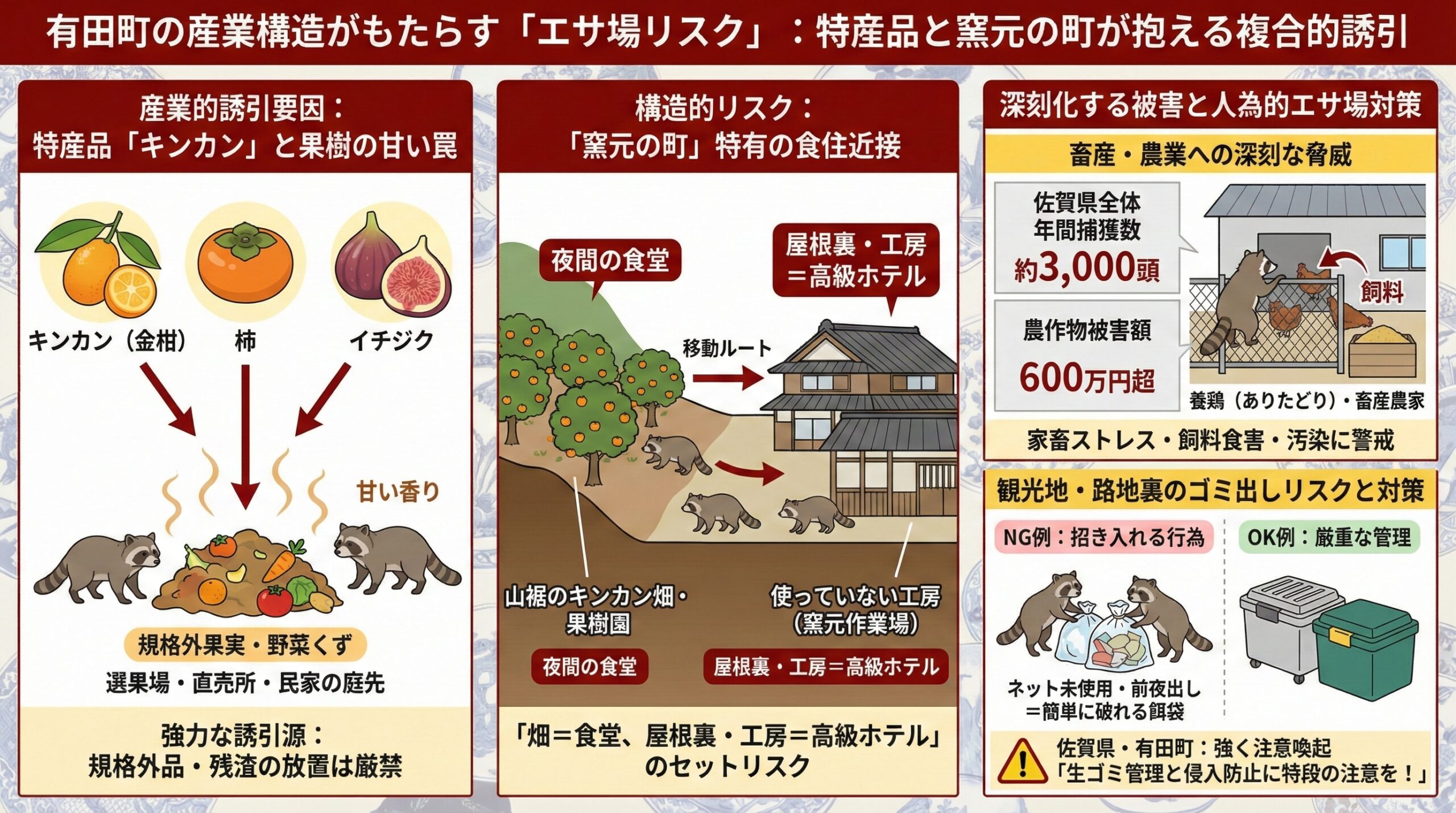 有田町の産業構造がもたらすエサ場リスク。特産品と窯元の町が抱える複合的誘引。