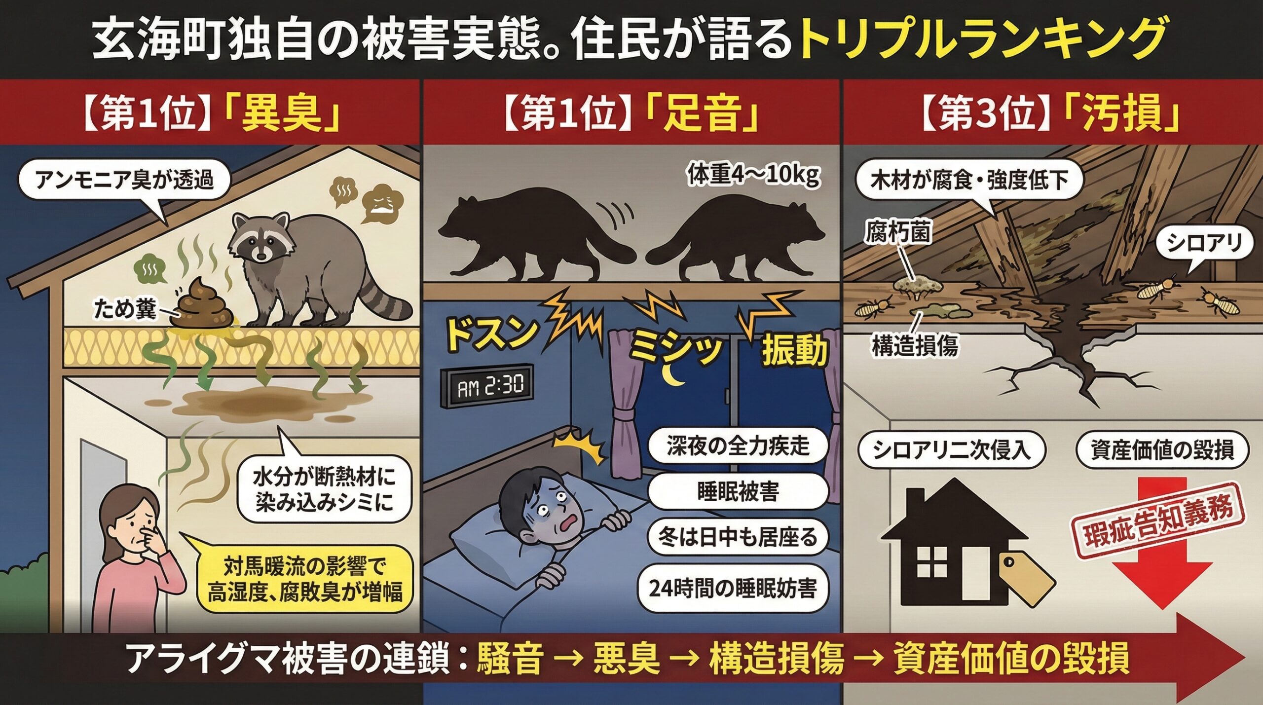 玄海町独自の被害実態。住民が語るトリプルランキング。
