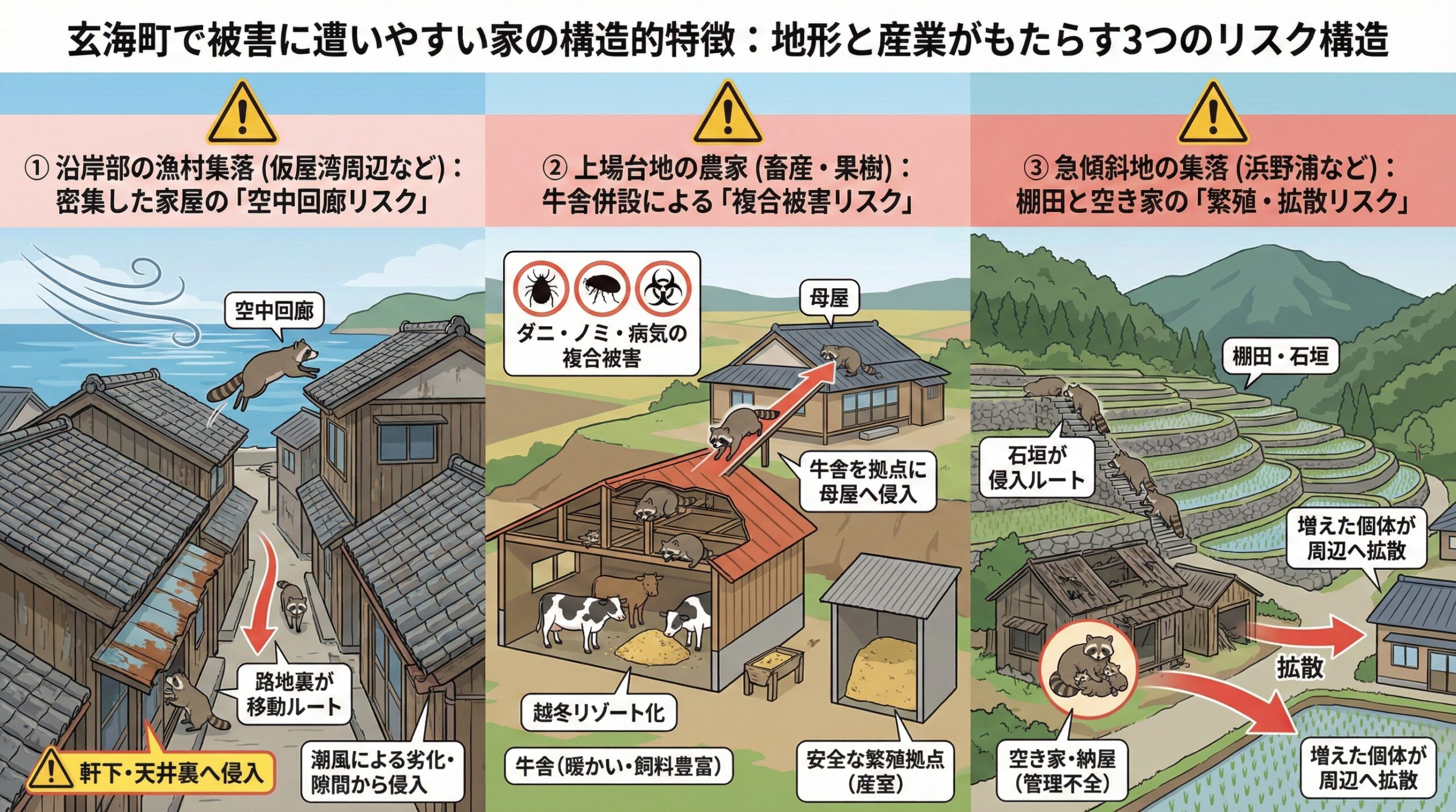 玄海町で被害に遭いやすい家の構造的特徴。地形と産業がもたらす3つのリスク構造。