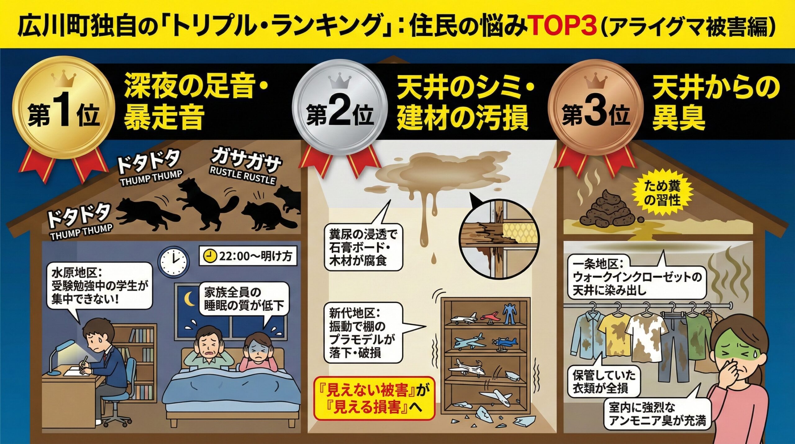 広川町独自のトリプルランキング住民の悩みTOP3