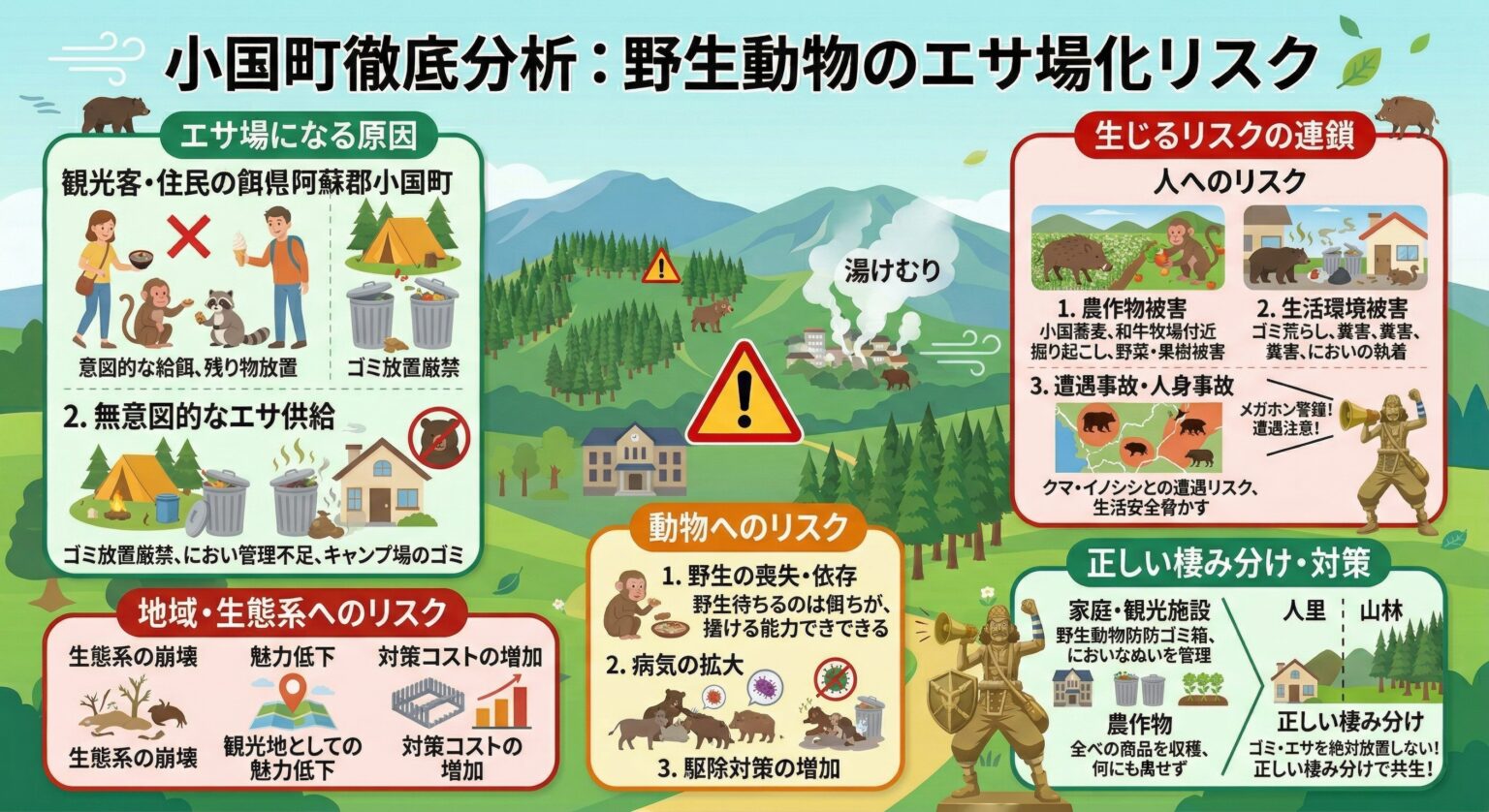 小国町徹底分析野生動物の餌場リスク