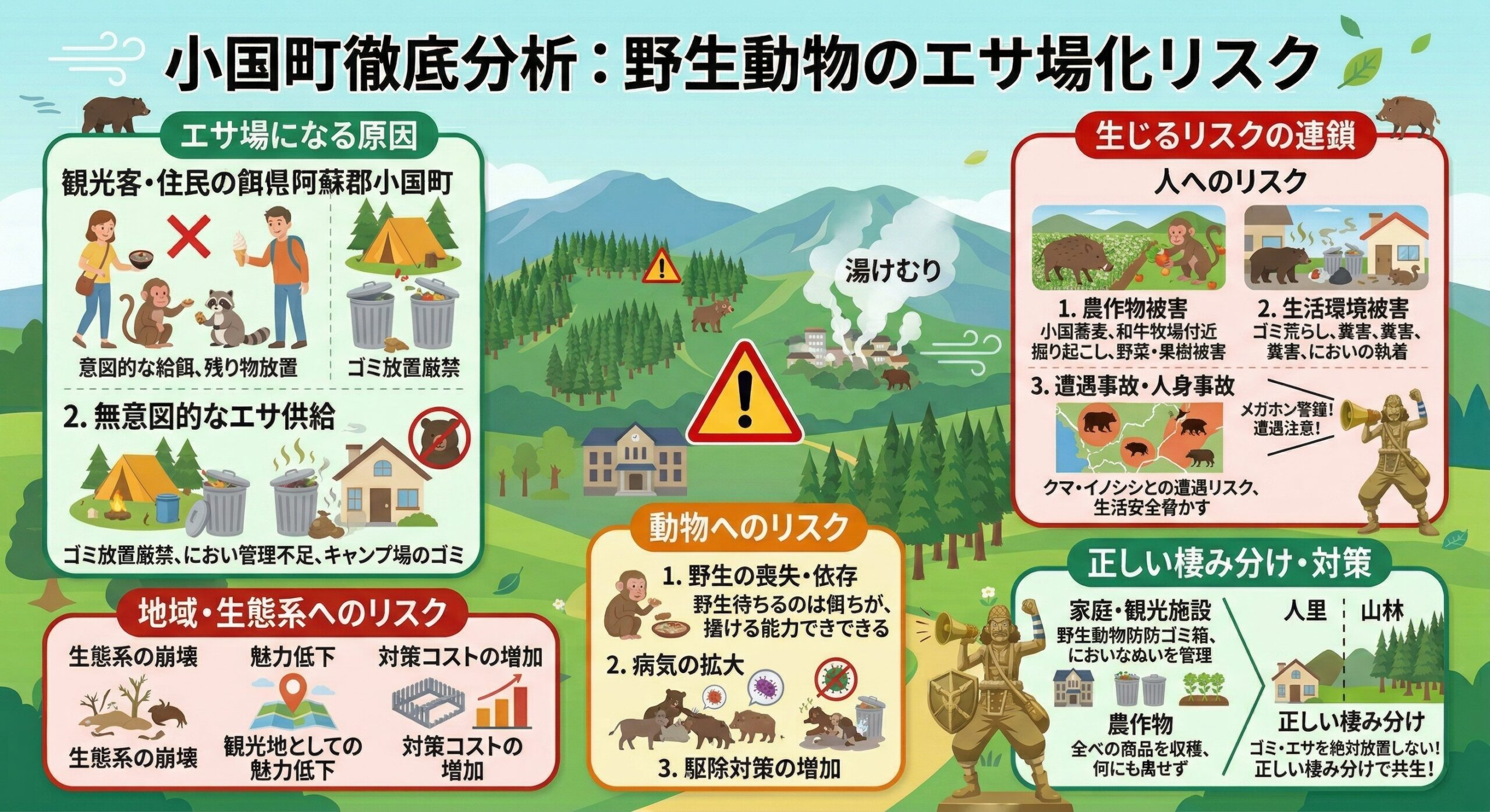 小国町徹底分析野生動物の餌場リスク