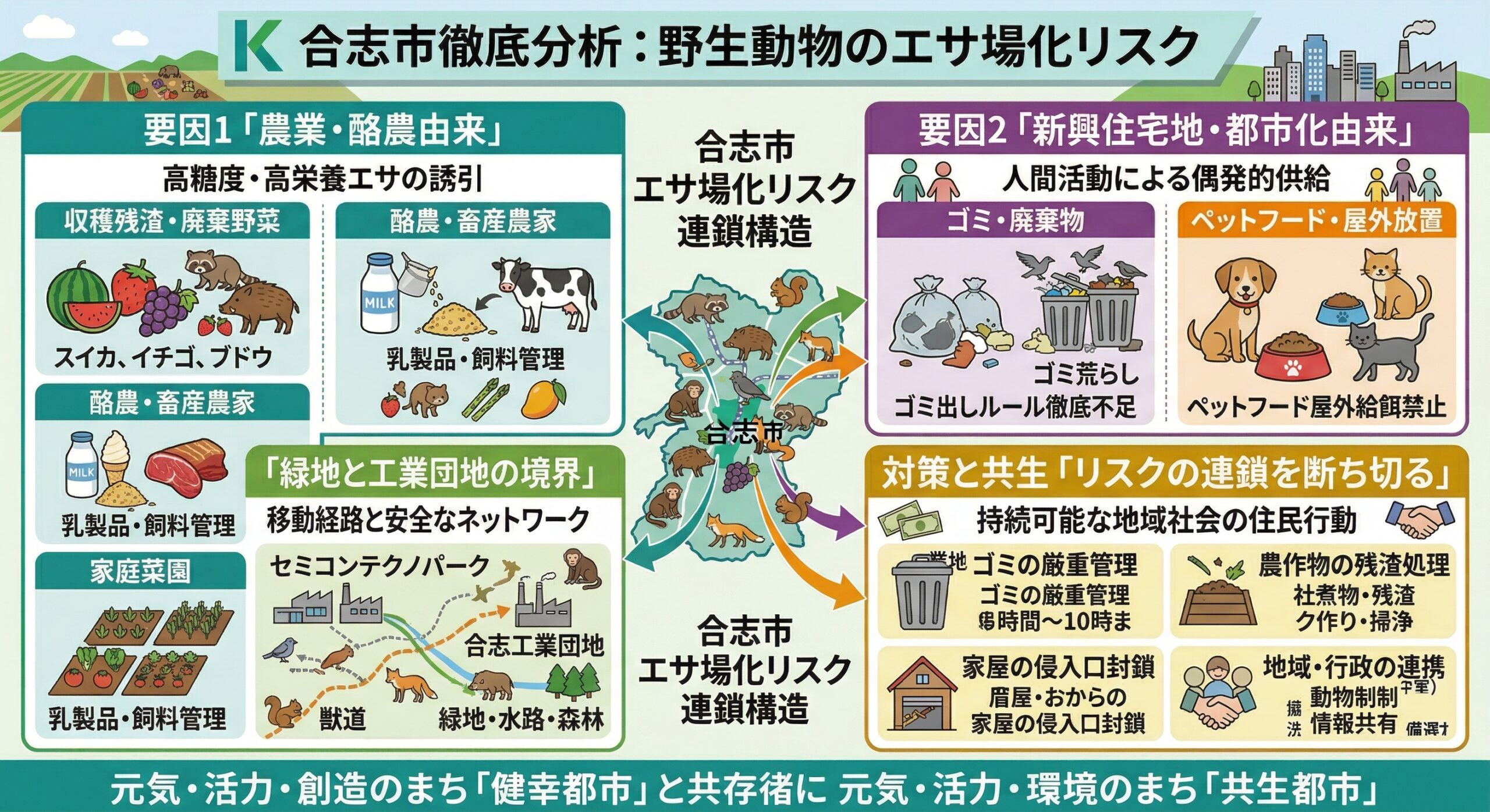 合志市徹底分析野生動物のエサ場リスク