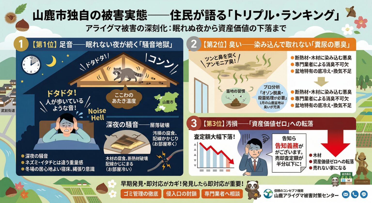 山鹿市独自の被害実態住民が語るトリプルランキング