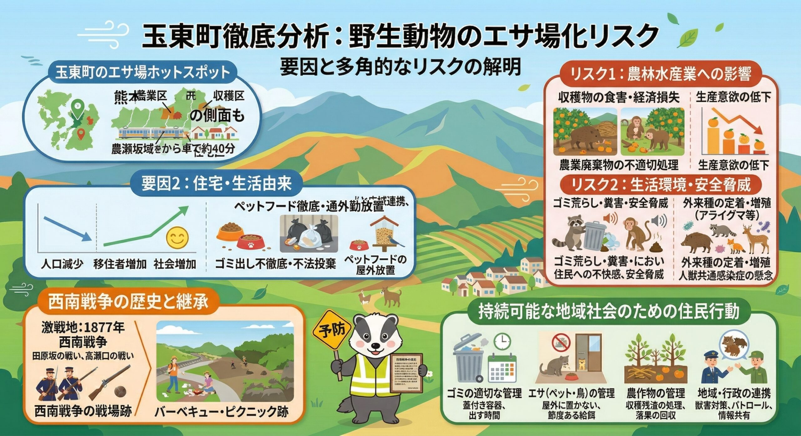 玉東町徹底分析野生動物エサ場リスク