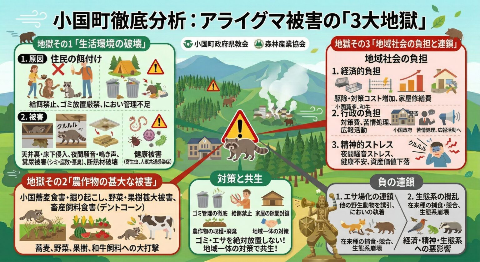 小国町徹底分析アライグマ被害の3大地獄