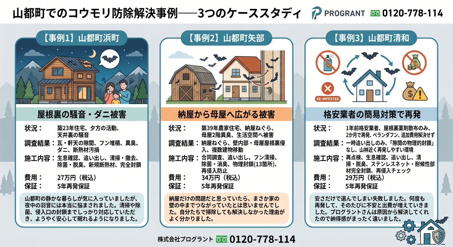 山都町でコウモリ防除解決事例