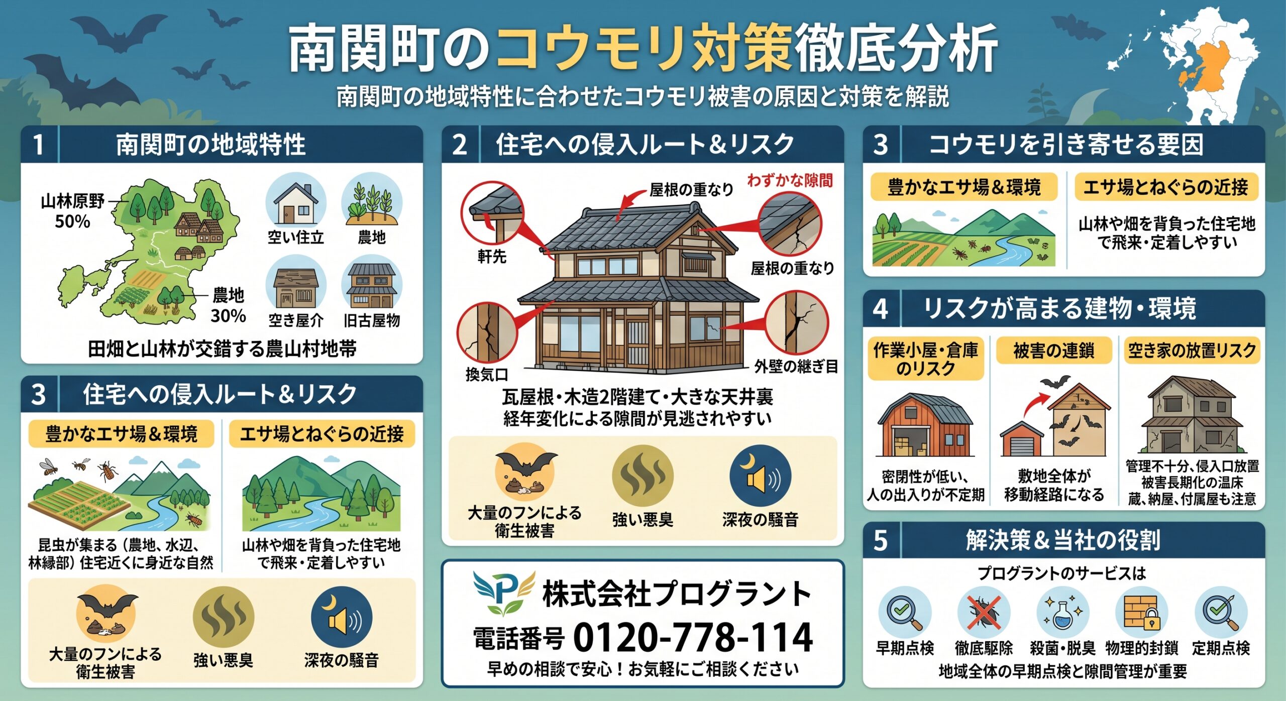 南関町のコウモリ対策