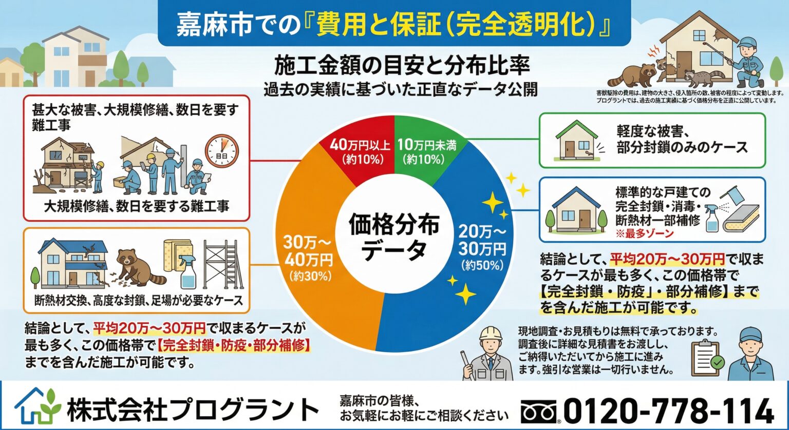 嘉麻市での費用と保証