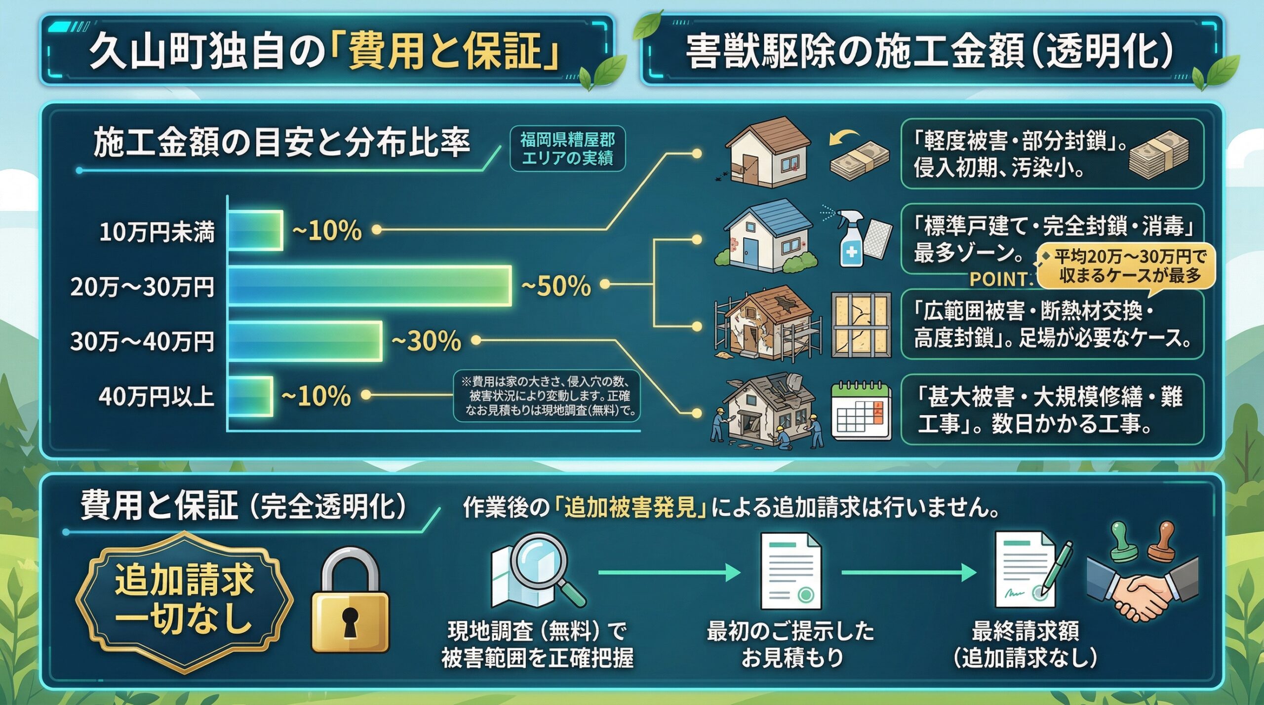 久山町の費用と保証