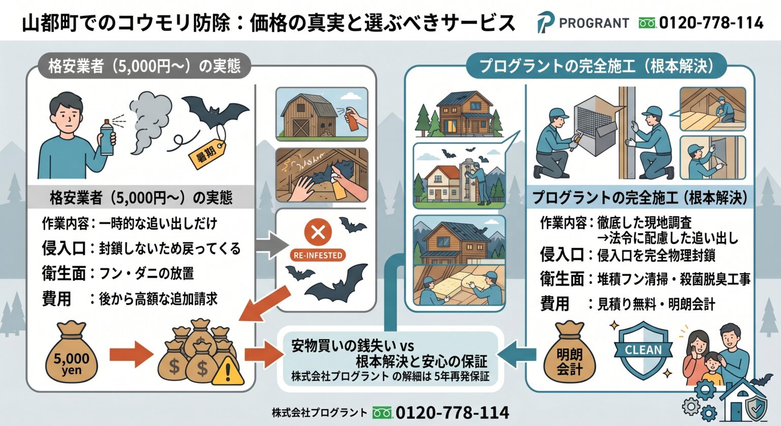 山都町でコウモリ防除