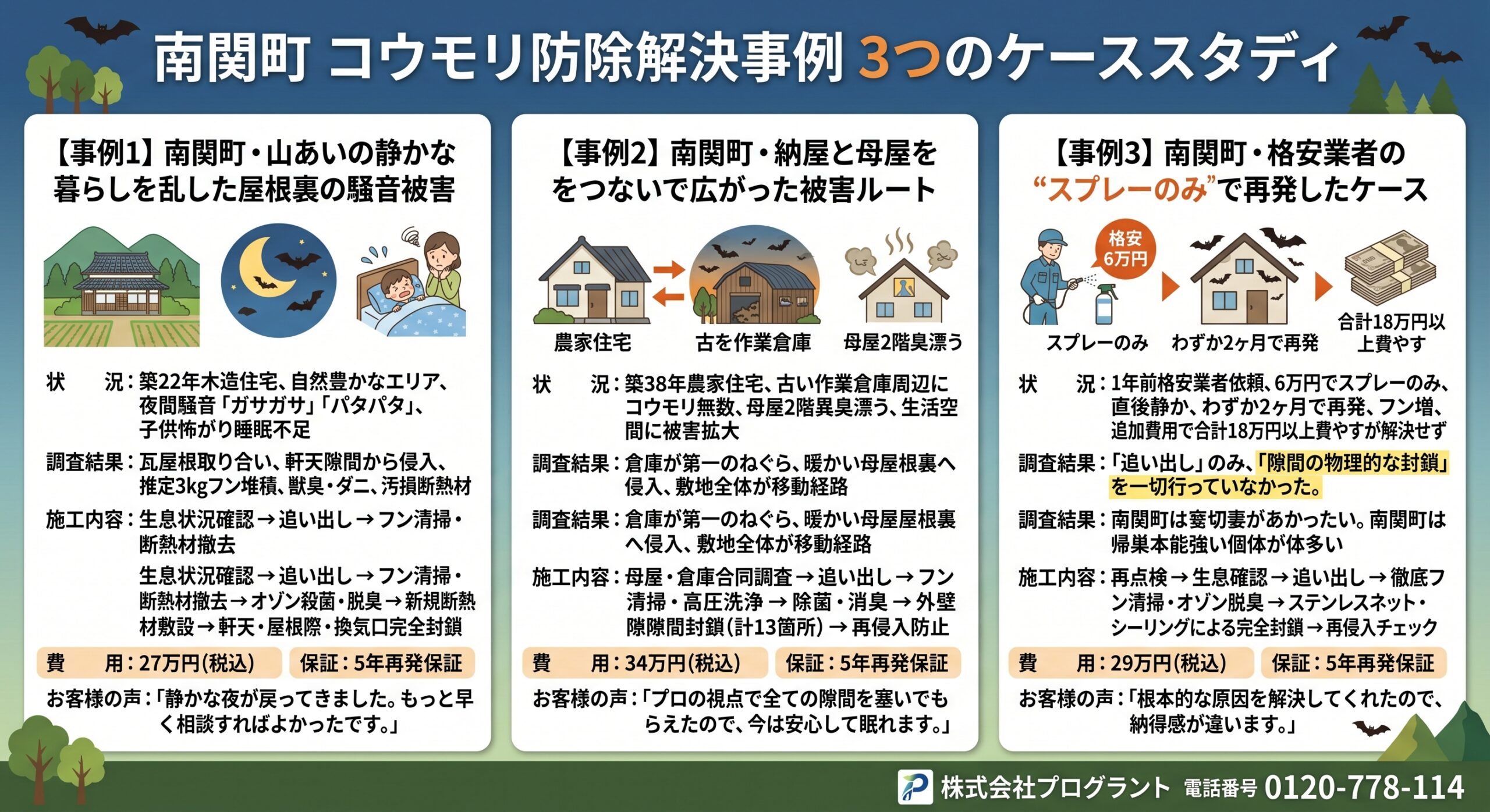 南関町コウモリ防除解決事例