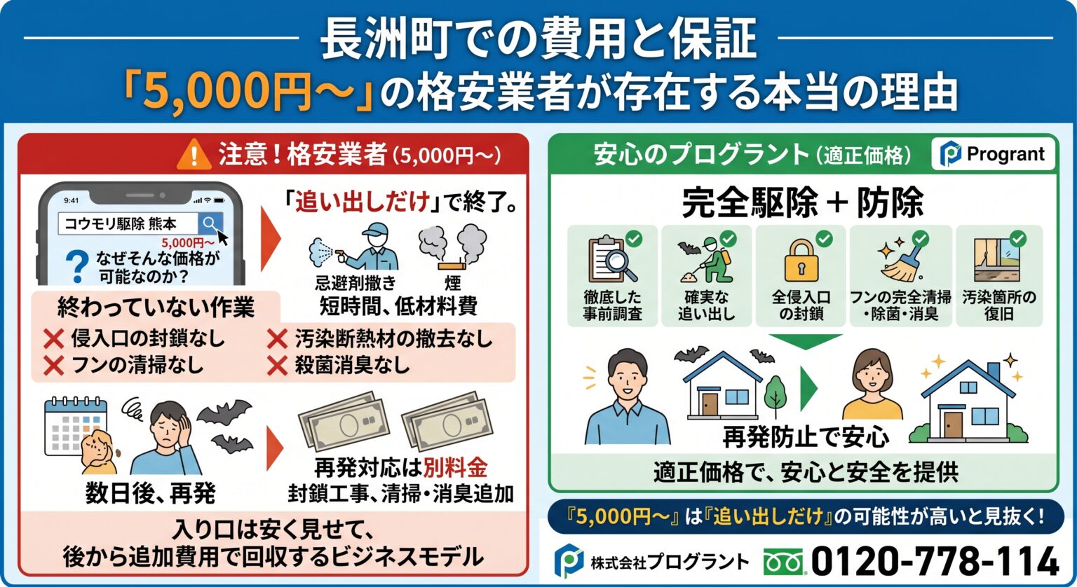 長洲町での費用と保証