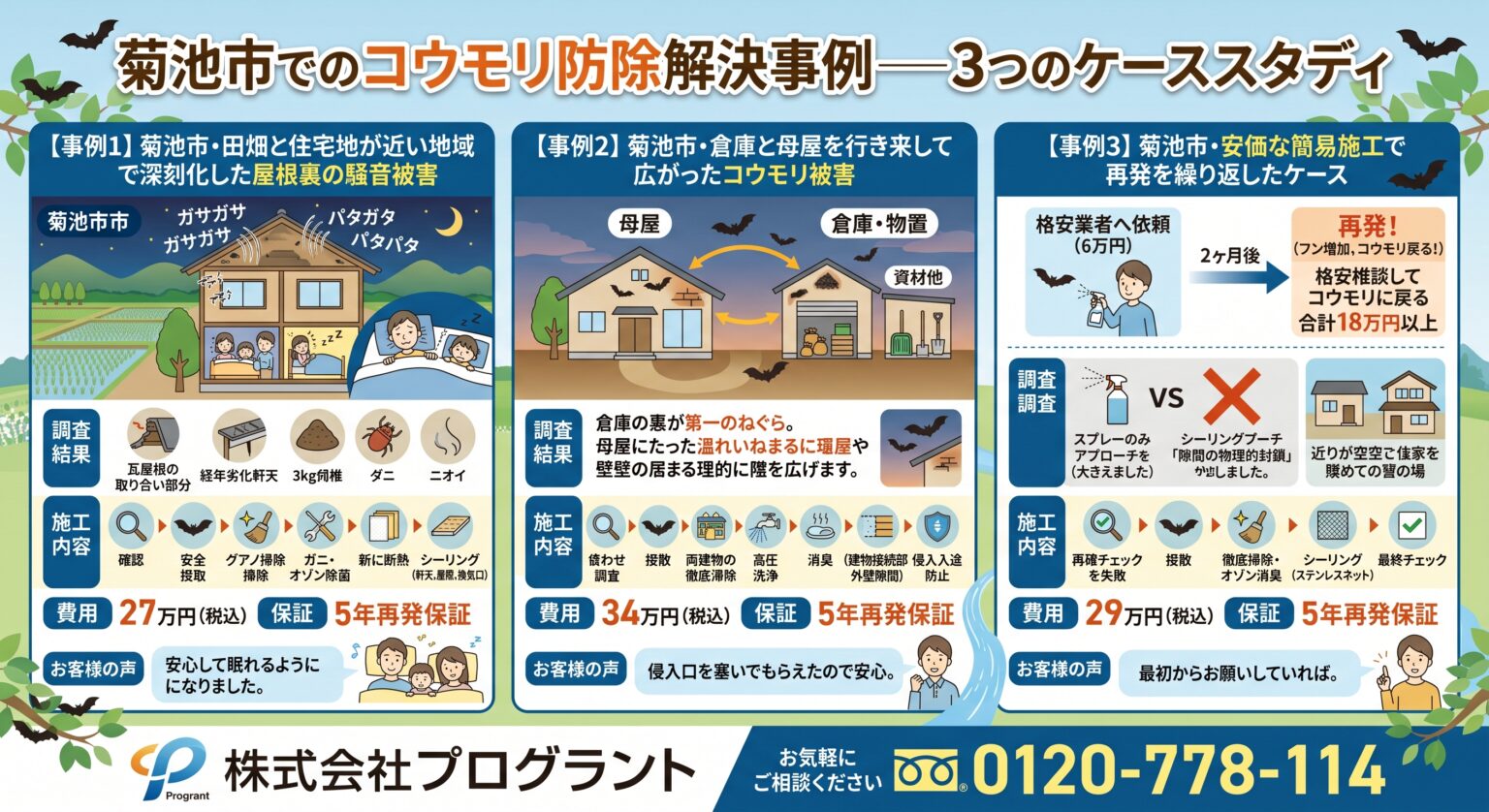 菊池市でコウモリ防除