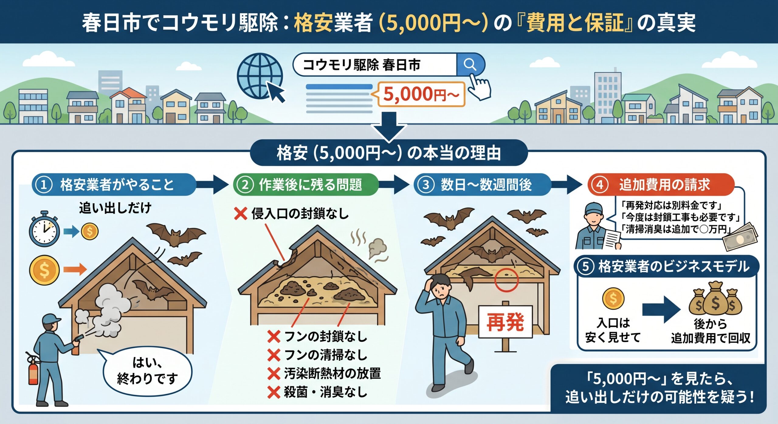 春日市でコウモリ駆除