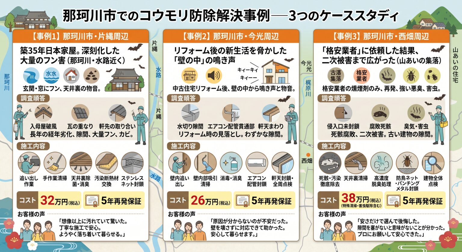 那珂川市でのコウモリ防除解決事例