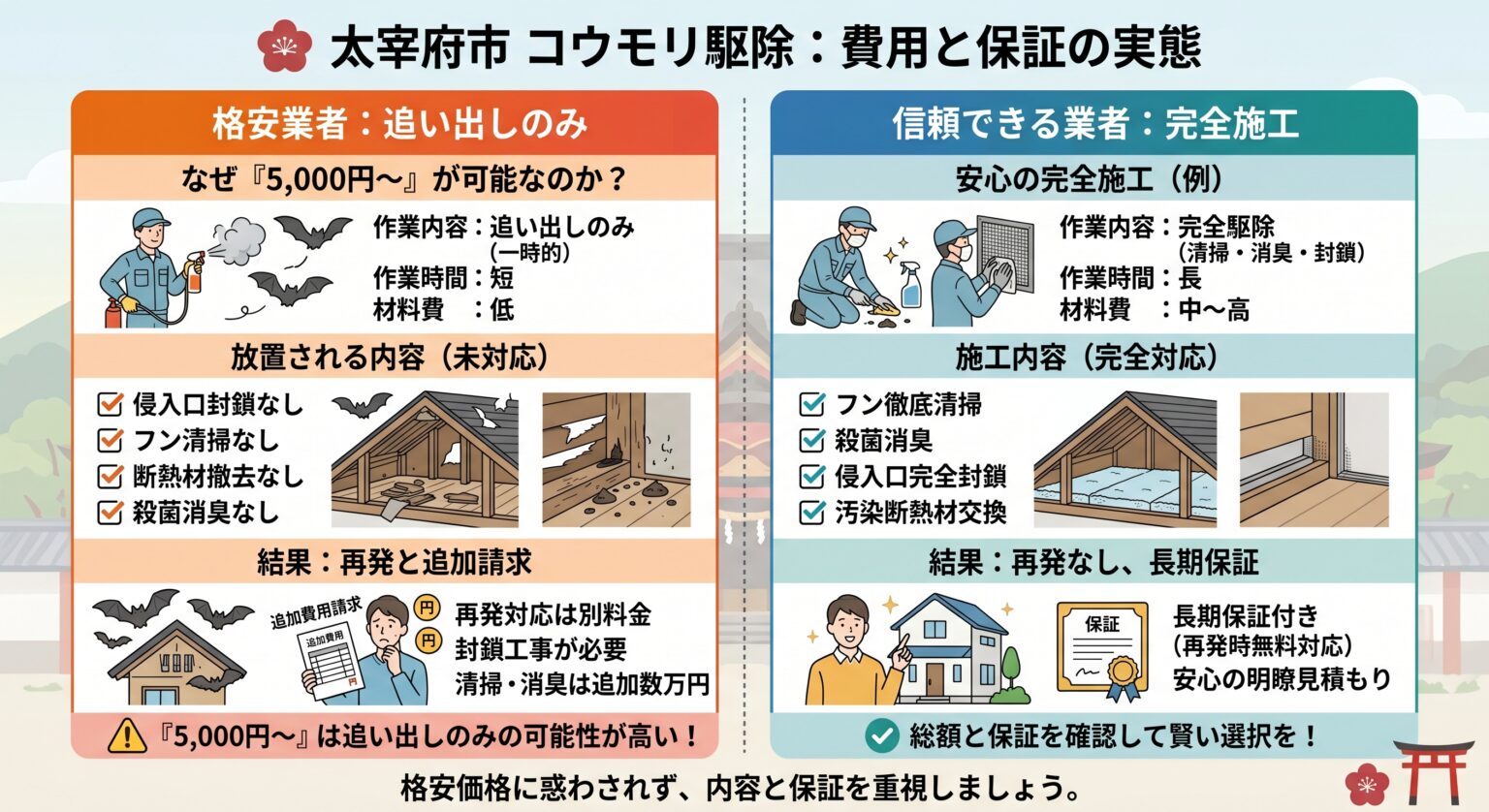 太宰府市コウモリ駆除