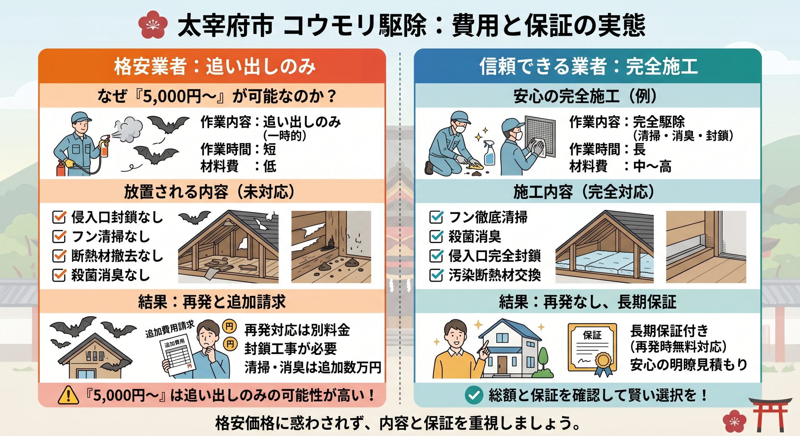 太宰府市コウモリ駆除