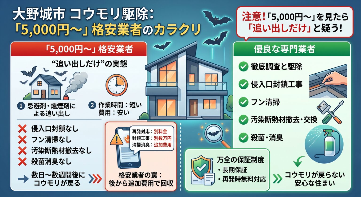 大野城市コウモリ駆除