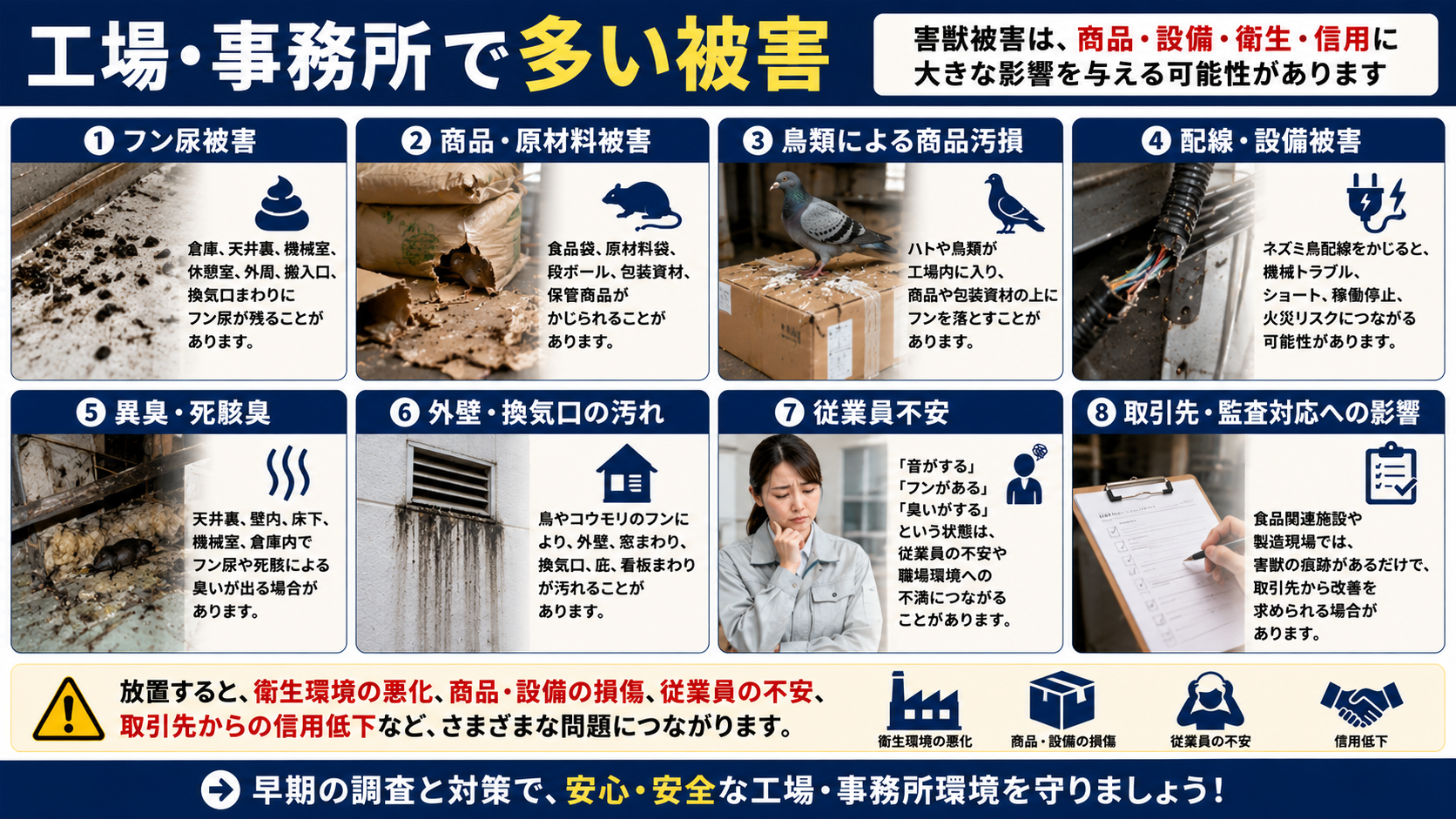 工場・事務所で多い被害