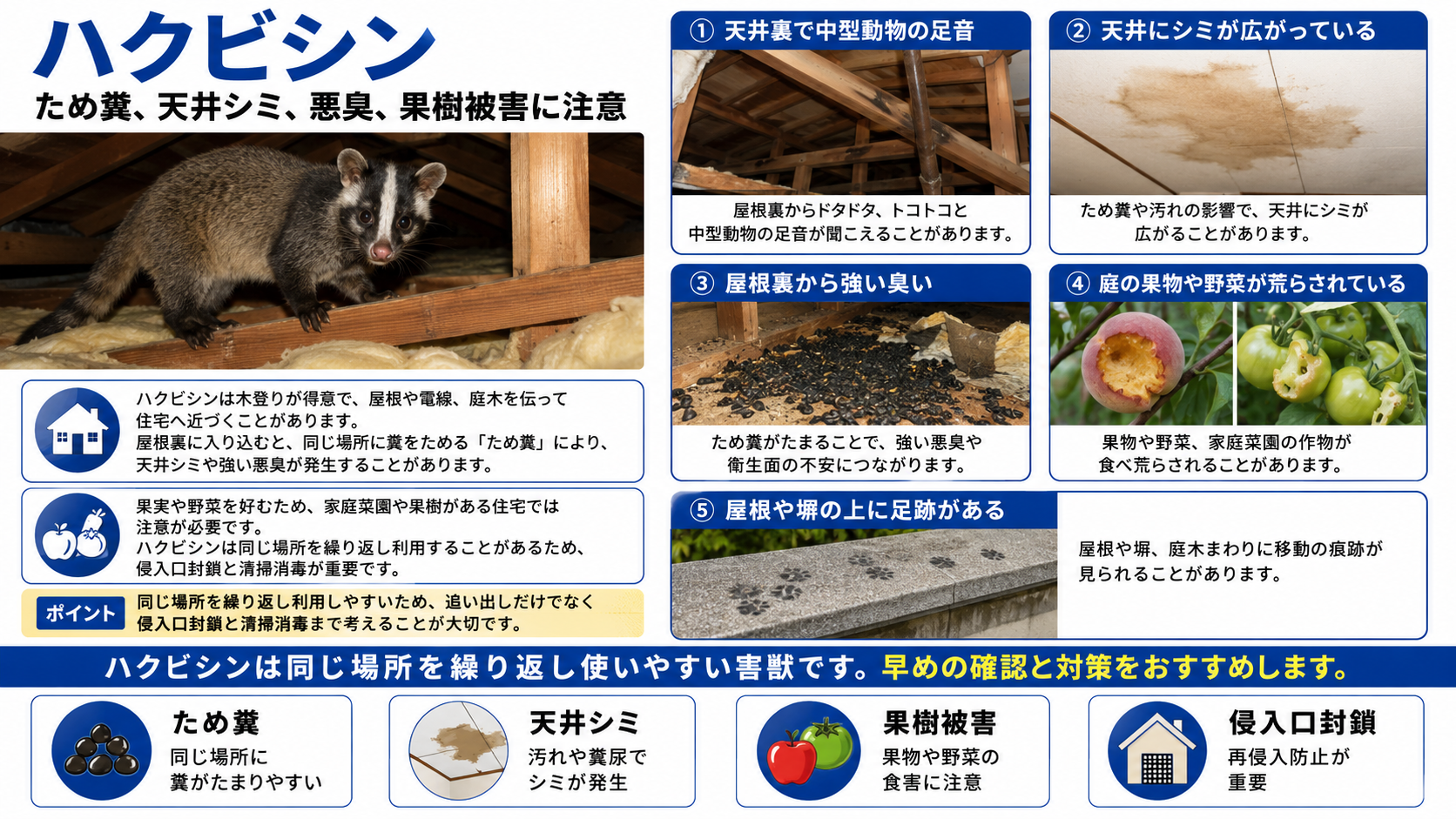 佐賀県の害獣駆除ならプログラント|天井裏・屋根裏・床下の被害を再発予防まで徹底対策