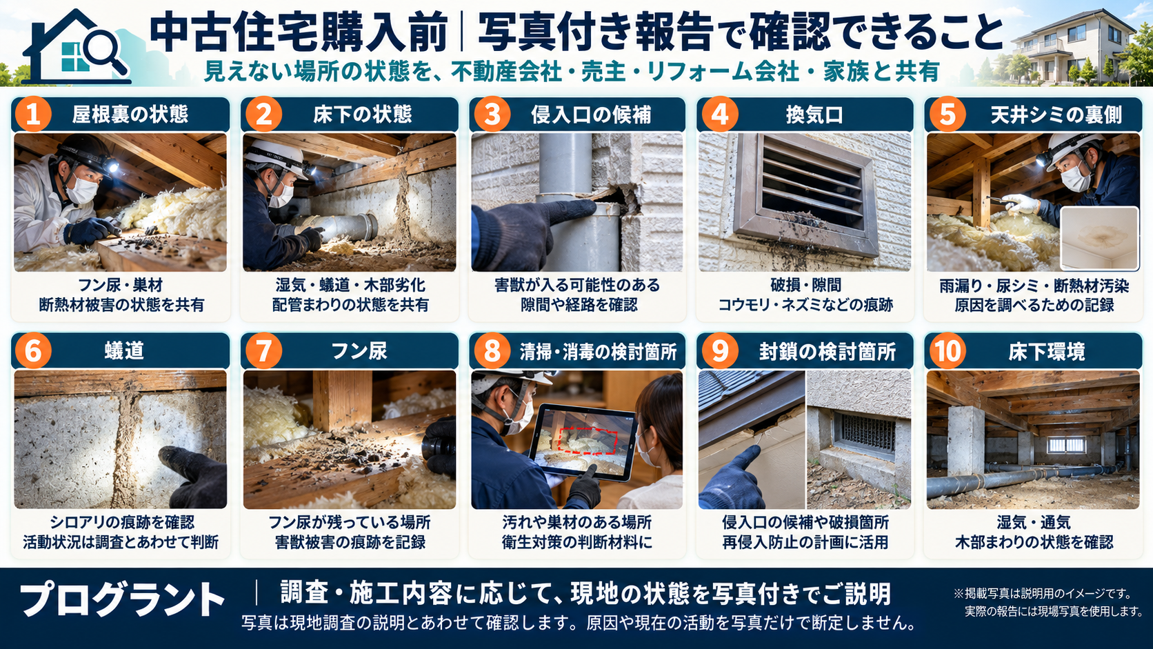 写真付き報告で確認できること。